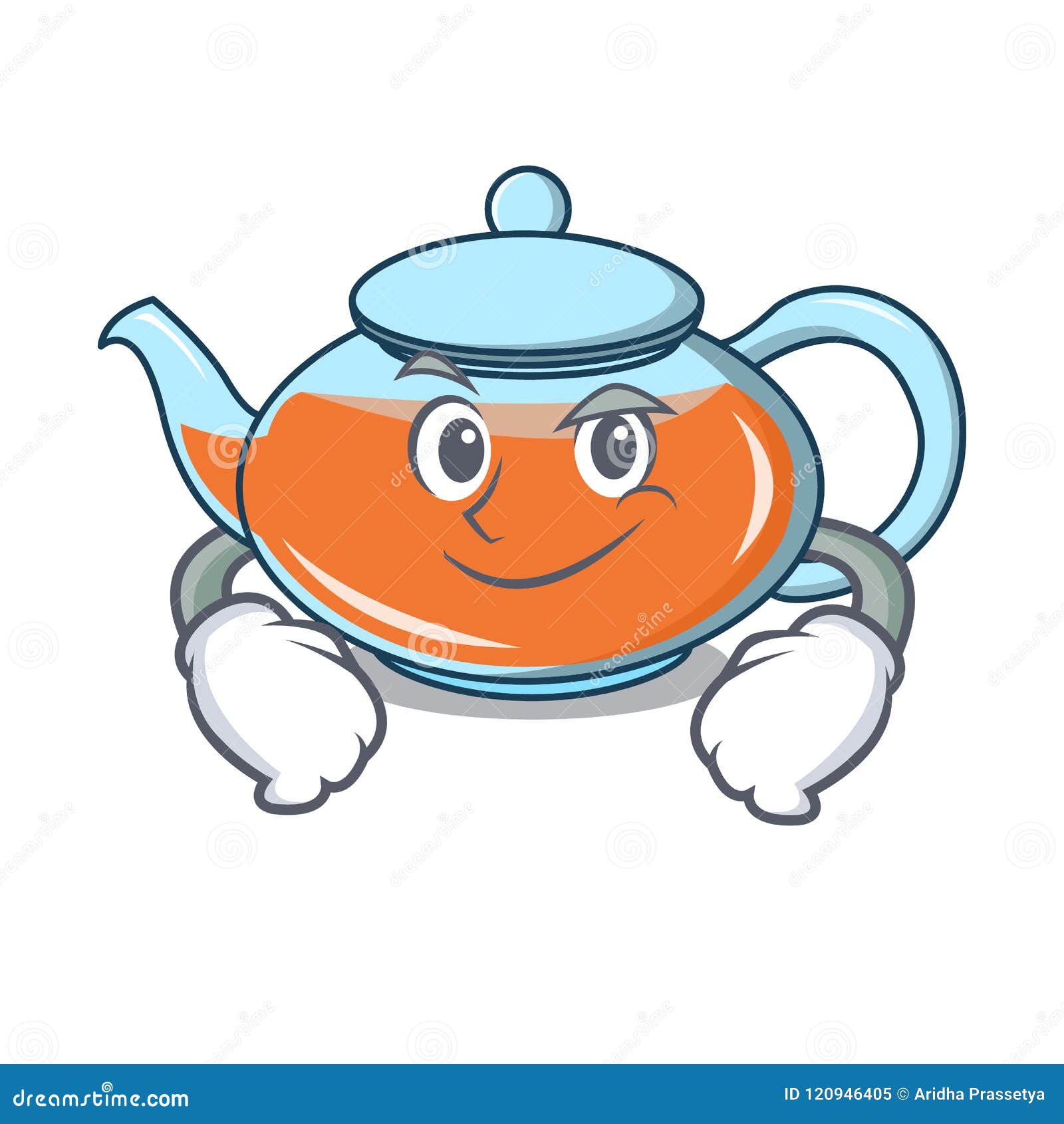 Smirking Transparent Teapot Character Cartoon Stock Vector ...