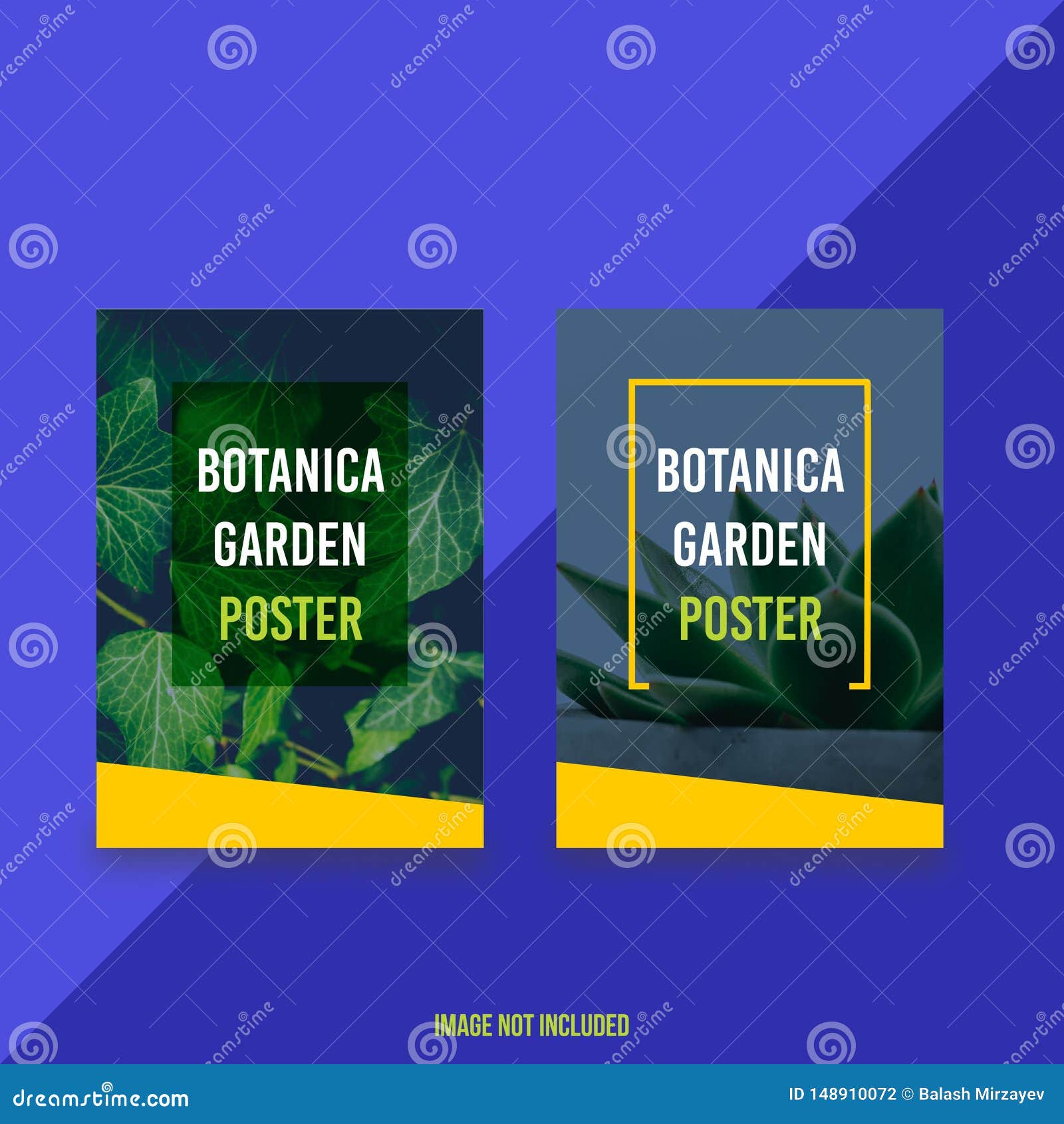 botanica garden poster with jungle exotic leaves.