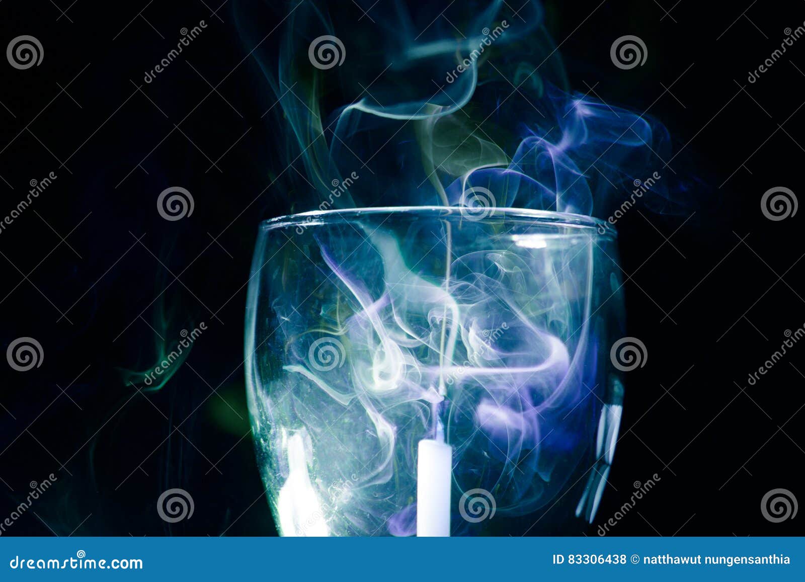 Smoke from Candles, Bright in the Glass Stock Photo Image of cigar