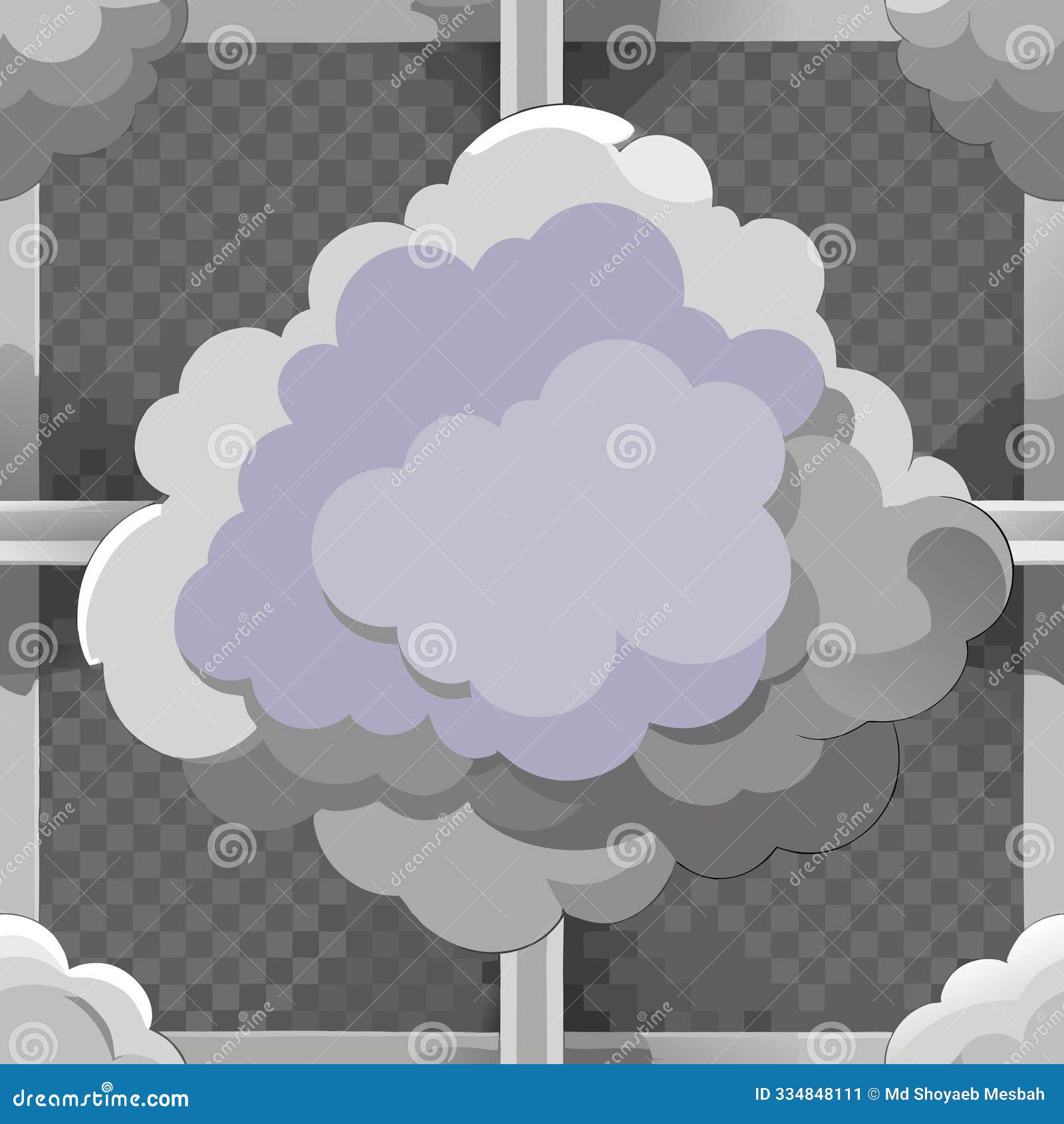 smoke clouds on transparent background realistic