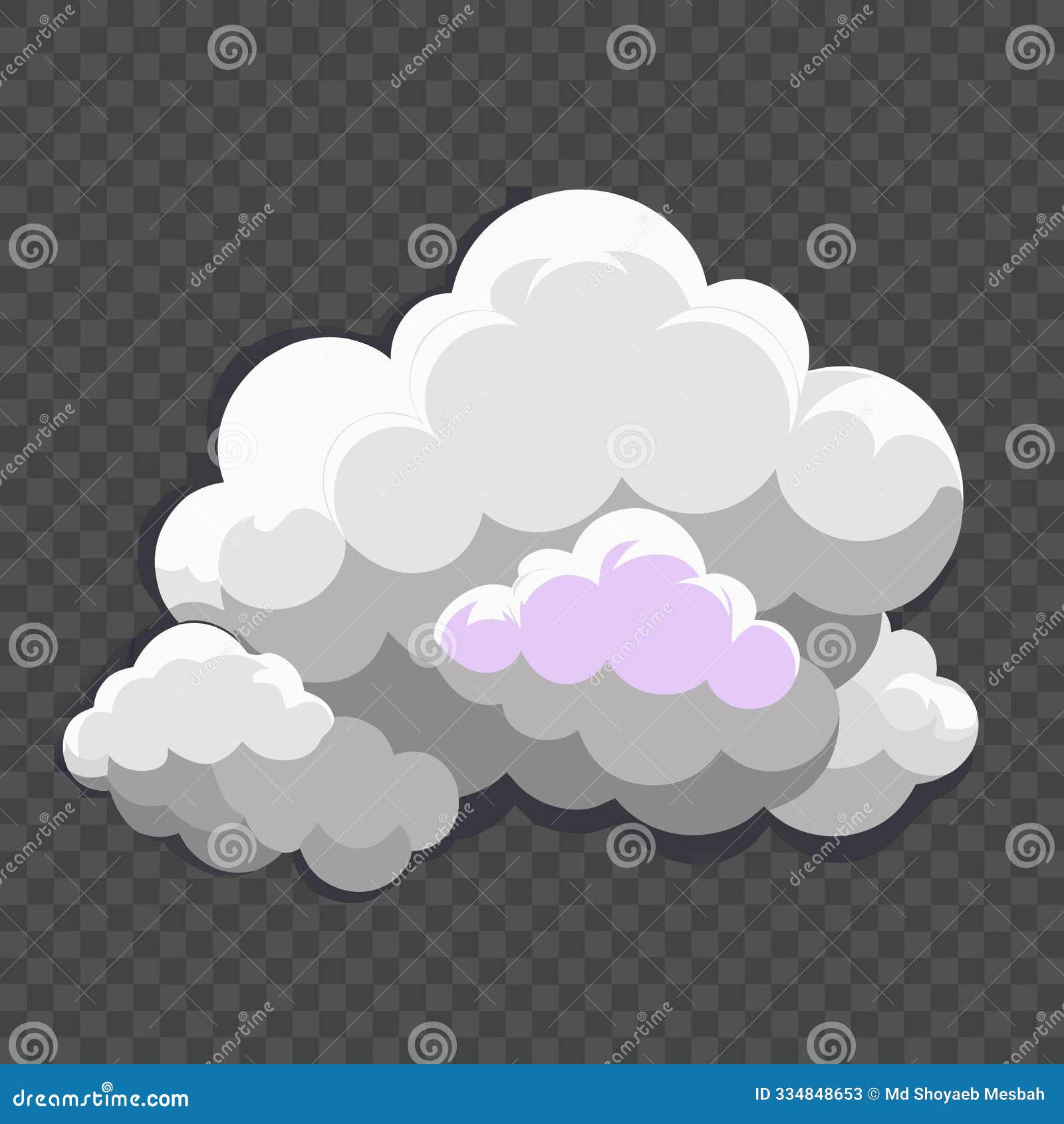 smoke clouds on transparent background realistic