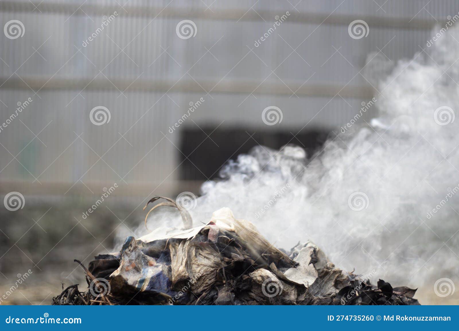 Smoke is Coming Out of the Garbage Stock Photo Image of bright, color