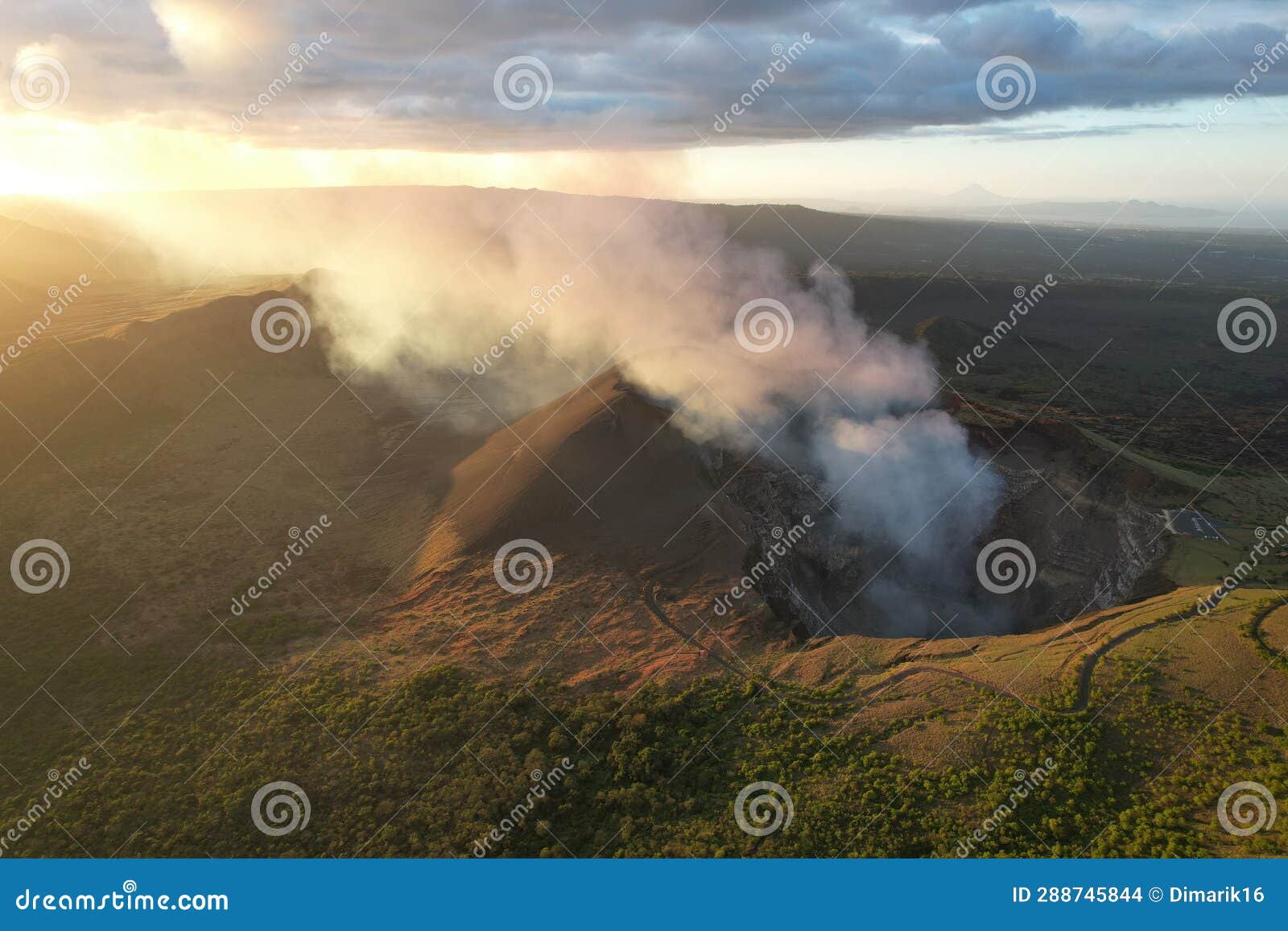 smoke coming out from santiago volcano