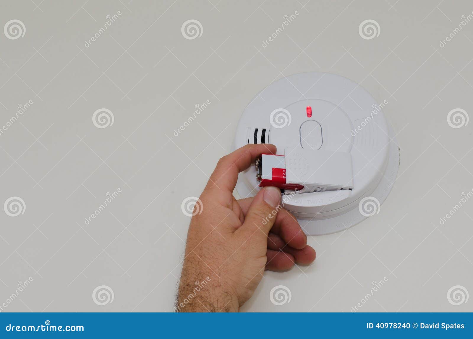 Smoke Detector Battery Replacement Stock Photo Image of safety, volt