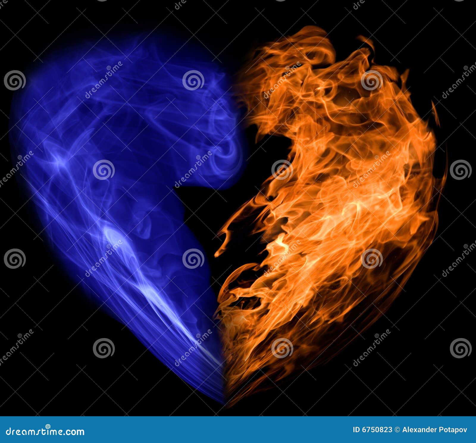 blue fire heart