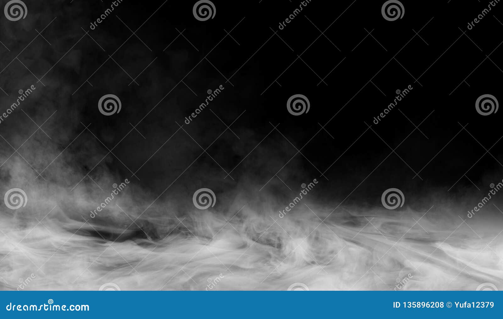 smoke on the floor .  black background.