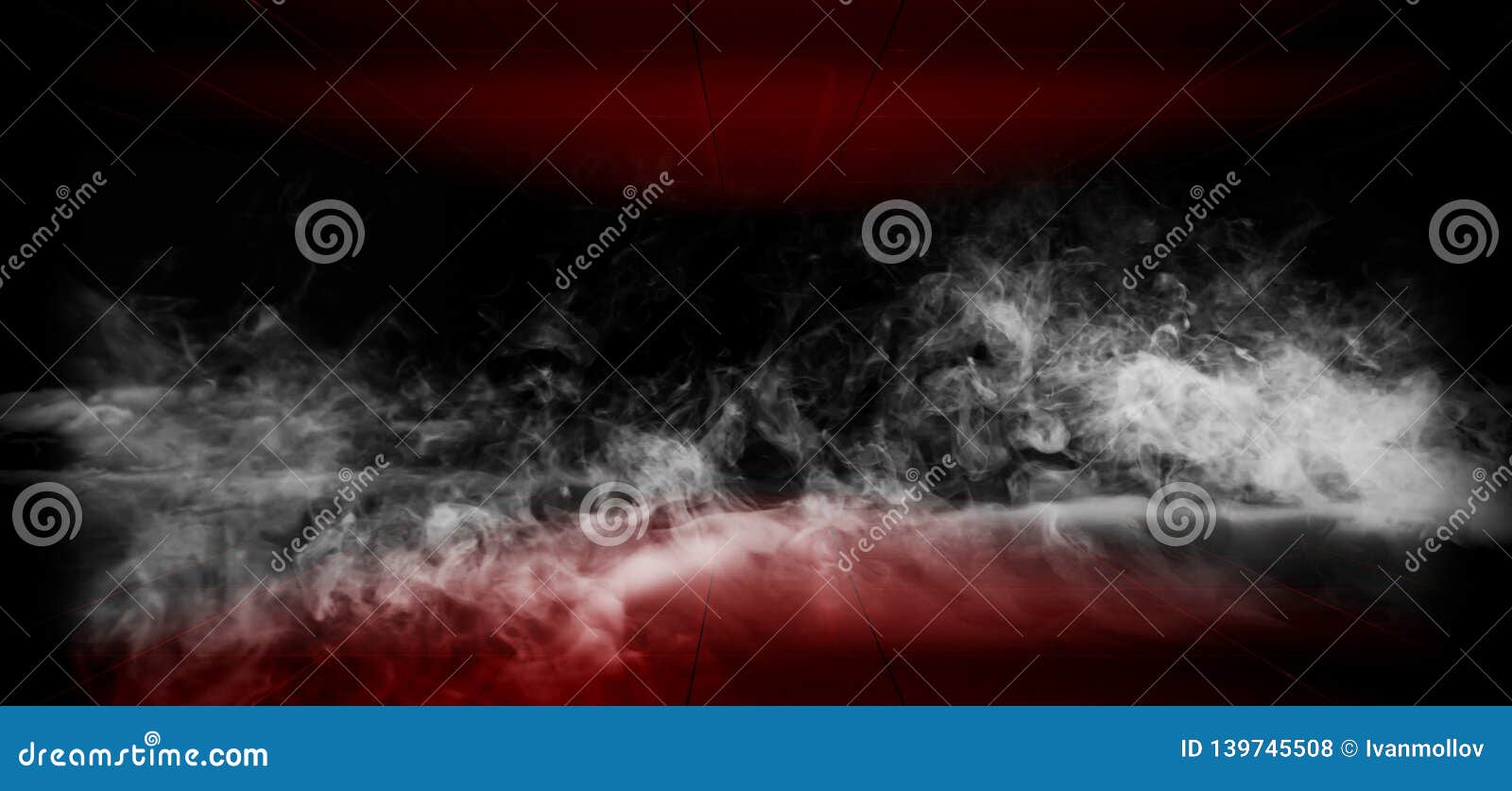 Smoke Fog Sci Fi Modern Futuristic White And Black Red Room