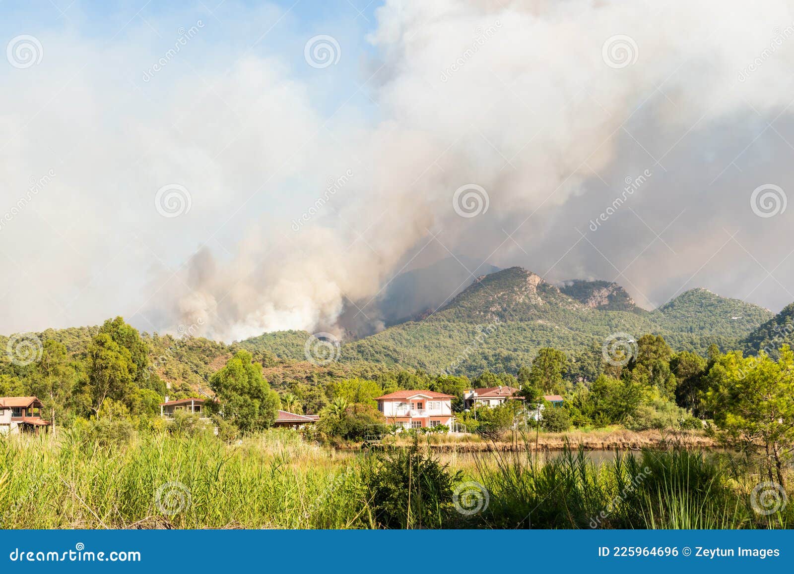 Smoke From A Forest Fire Rising Over Hisaronu ...