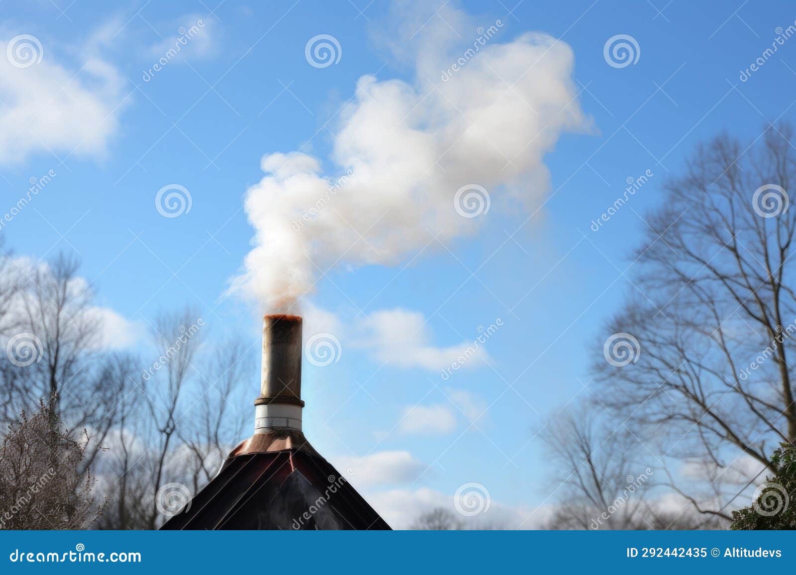 Smoke Fumes Emerging from a Chimney Starter Stock Image Image of