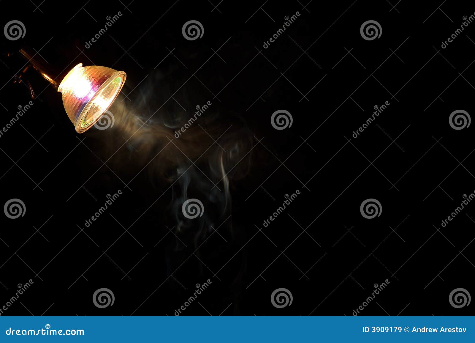 Smoke in the Light of a Bulb Stock Image Image of illumination