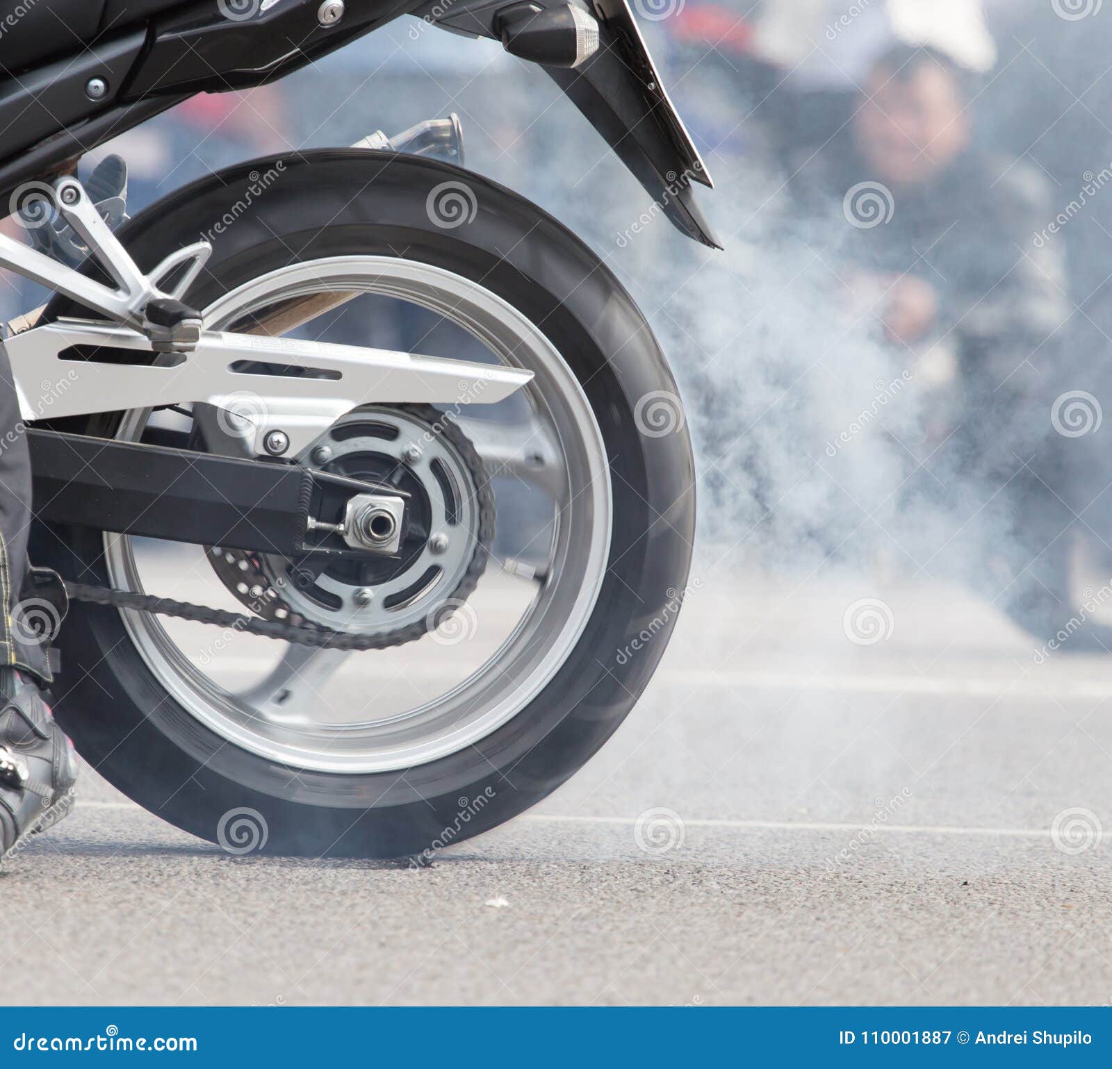 The Smoke of Motorcycle Wheels Stock Image Image of side, style