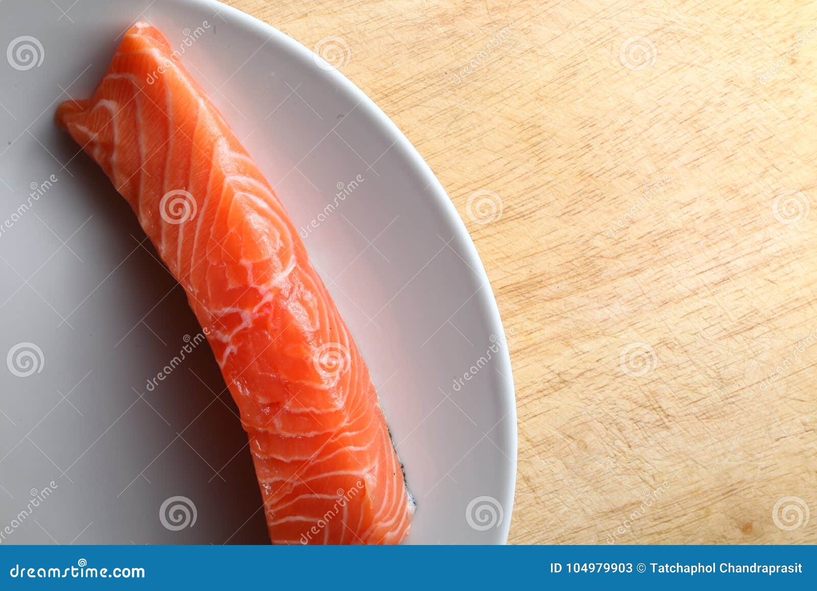 Smoke Salmon Ready To Serve on White Dish. Stock Image - Image of