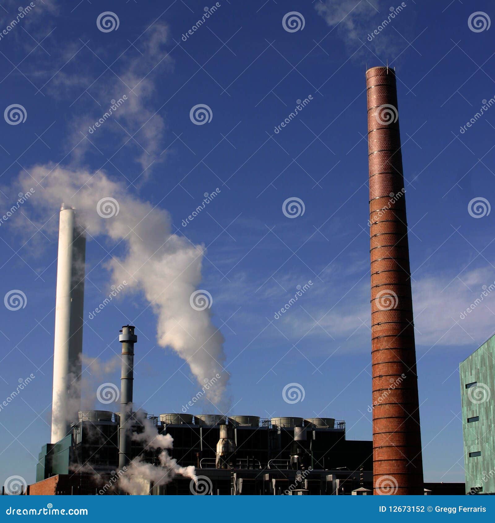 Smoke Stacks stock photo. Image of industrial, bright 12673152