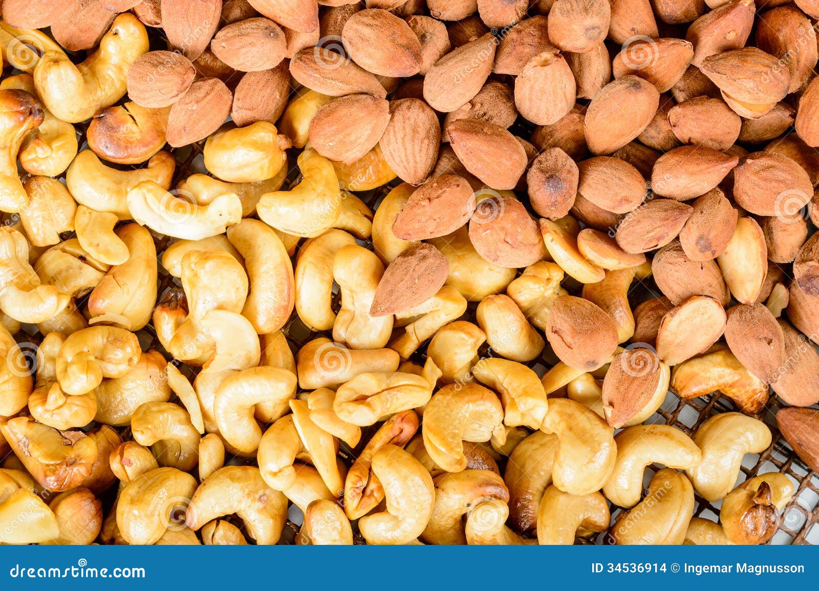 Smoked almond and cashew stock photo. Image of prunus 34536914