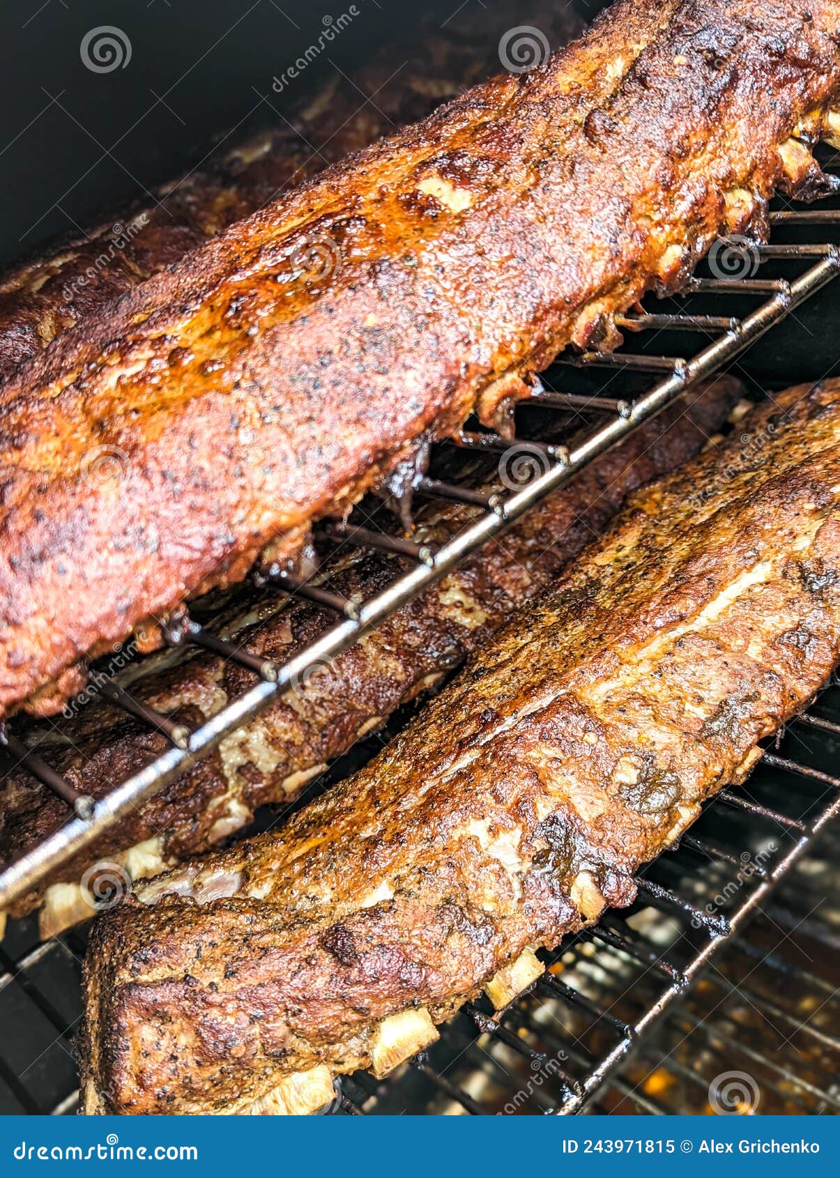 Smoked Bbq Ribs Slabs Ready To Eat Stock Image Image of mouthwatering