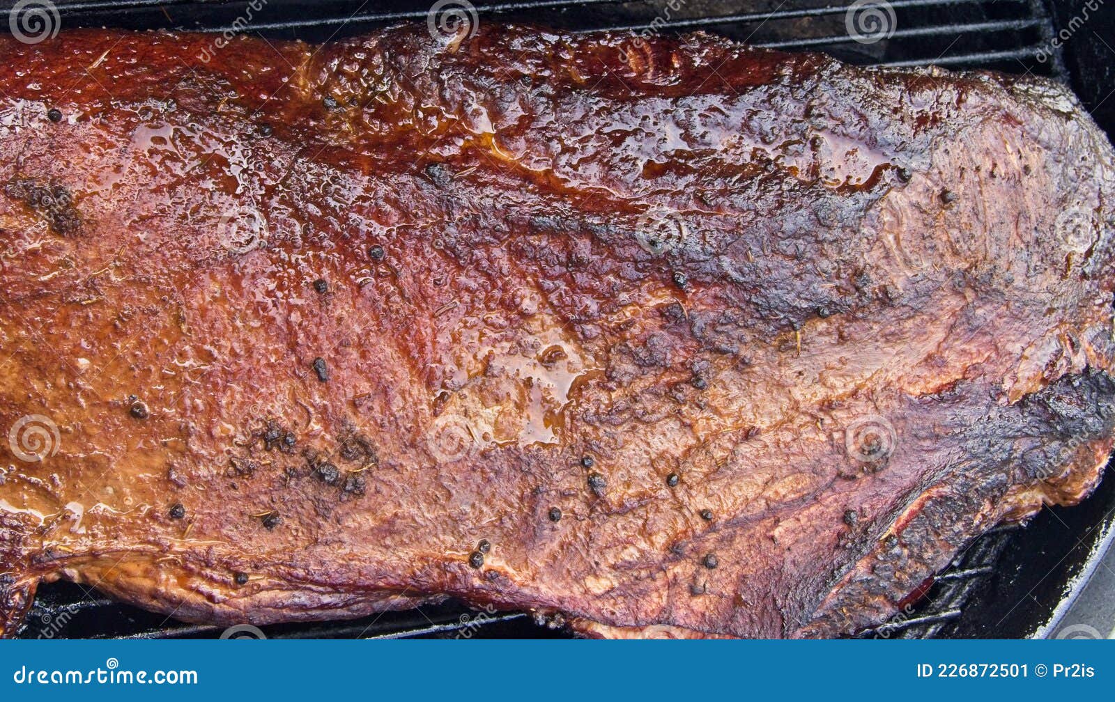 Packer Brisket, Raw Beef Brisket Meat, On Black Stone Background