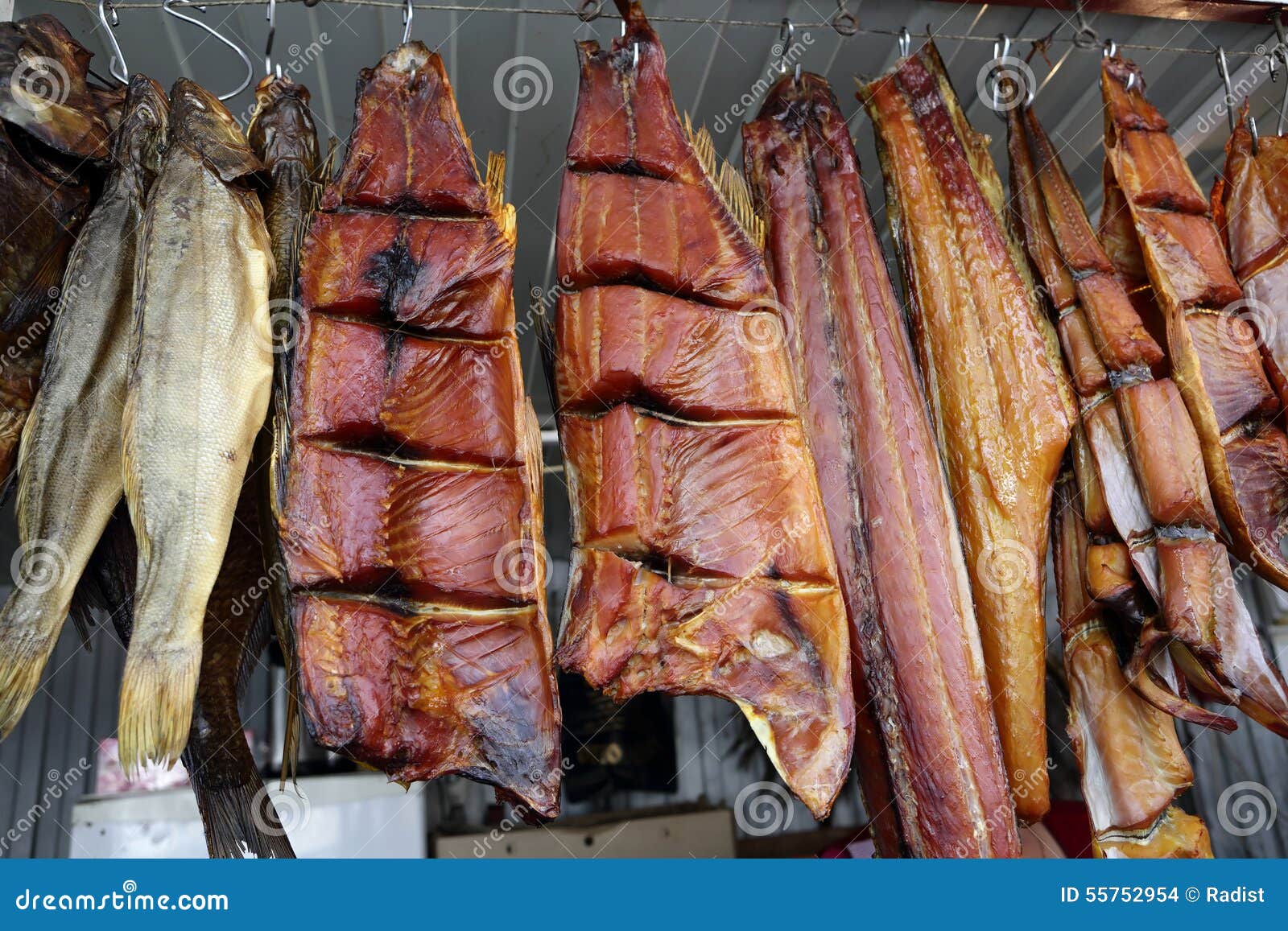 Smoked fish stock photo. Image of eating, pink, heap 55752954