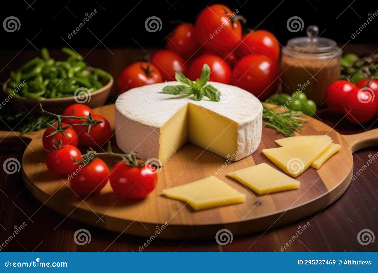 Smoked Gouda Round on a Cheese Board Stock Image Image of generative