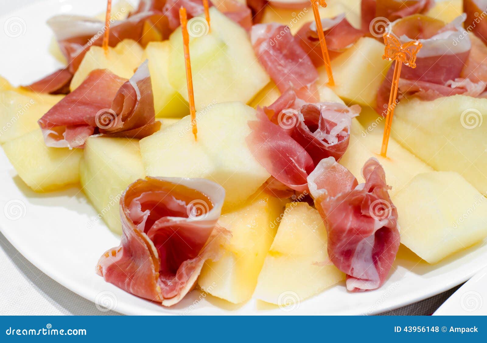 Smoked Ham and Cheese Appetizers on a Buffet Stock Photo Image of