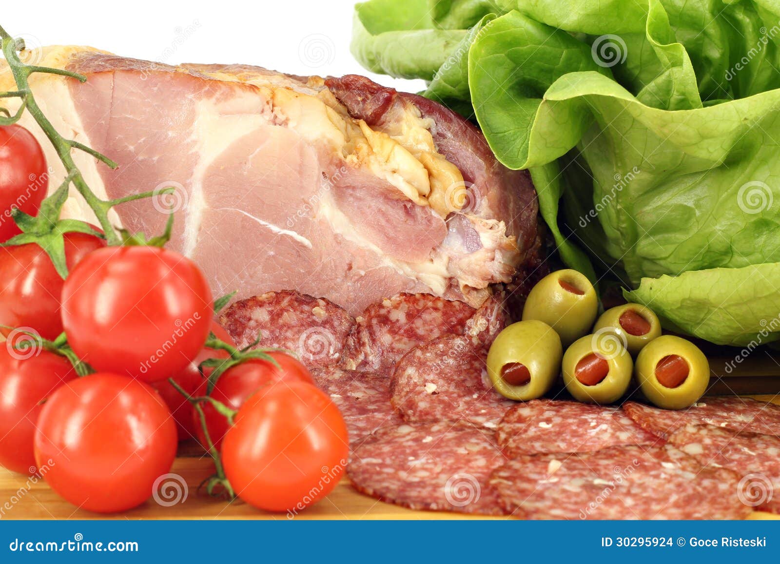 Ham Salami Tomatoes Olives and Salad Stock Photo Image of fruit