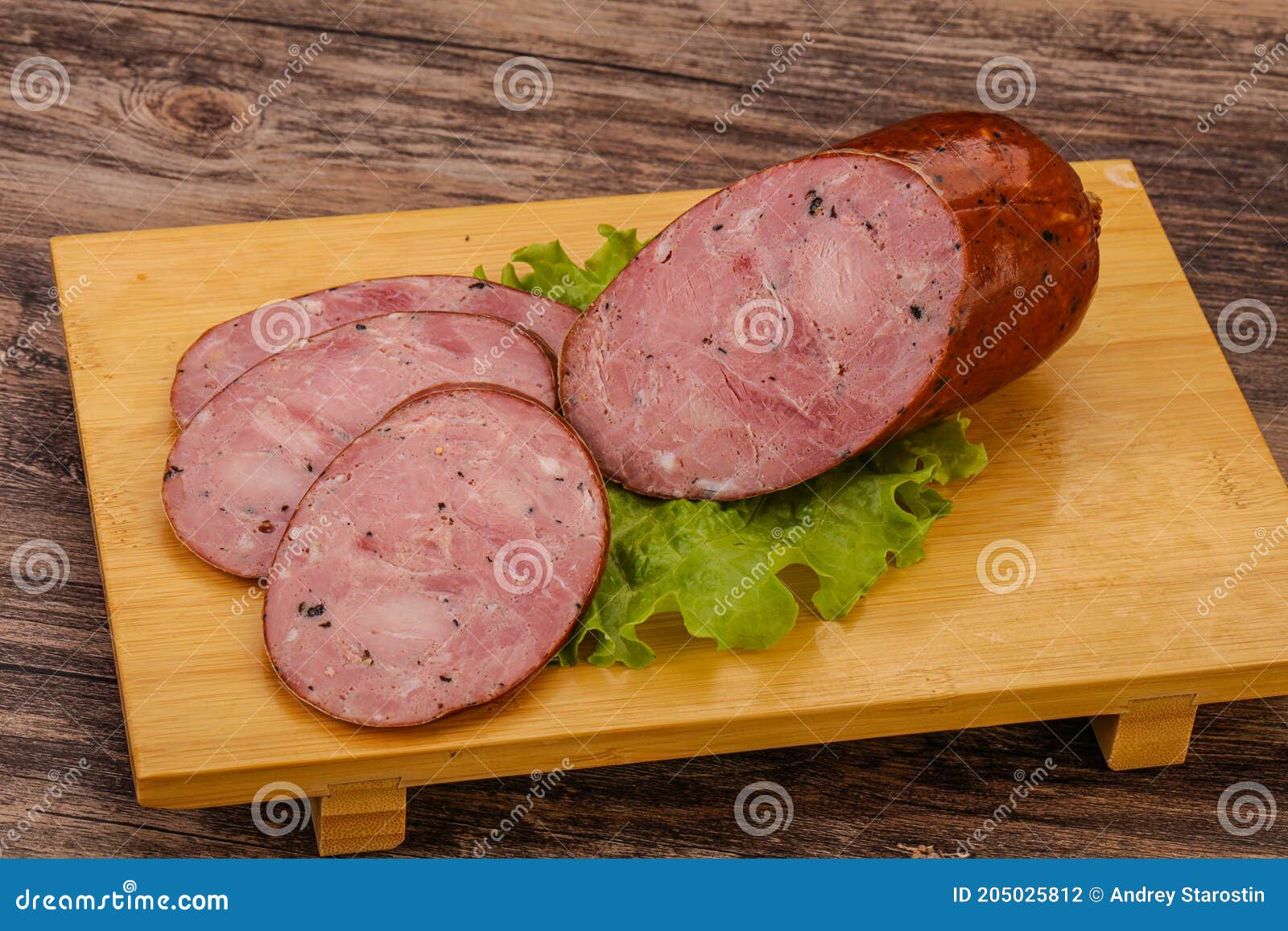Smoked Ham Sausage with Spices Stock Photo Image of culinary