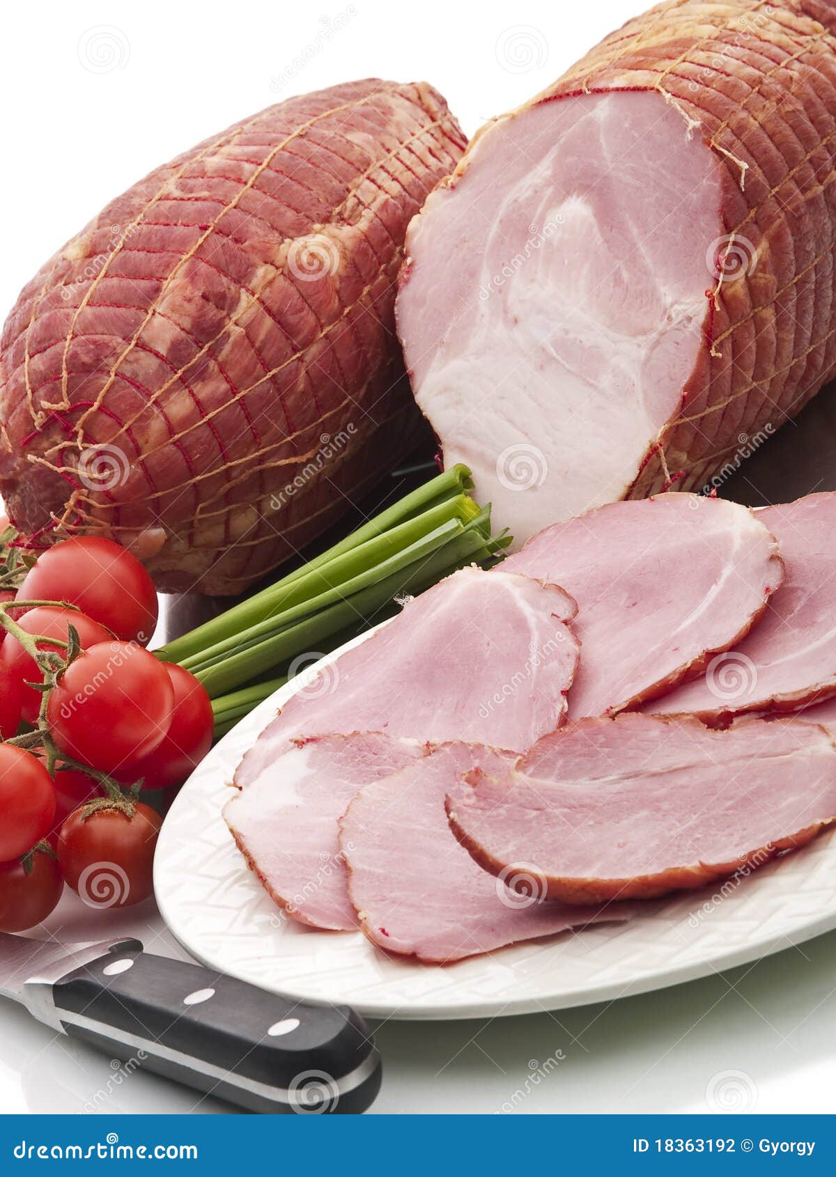 Smoked Ham Slices stock photo. Image of meat, macro, background 18363192