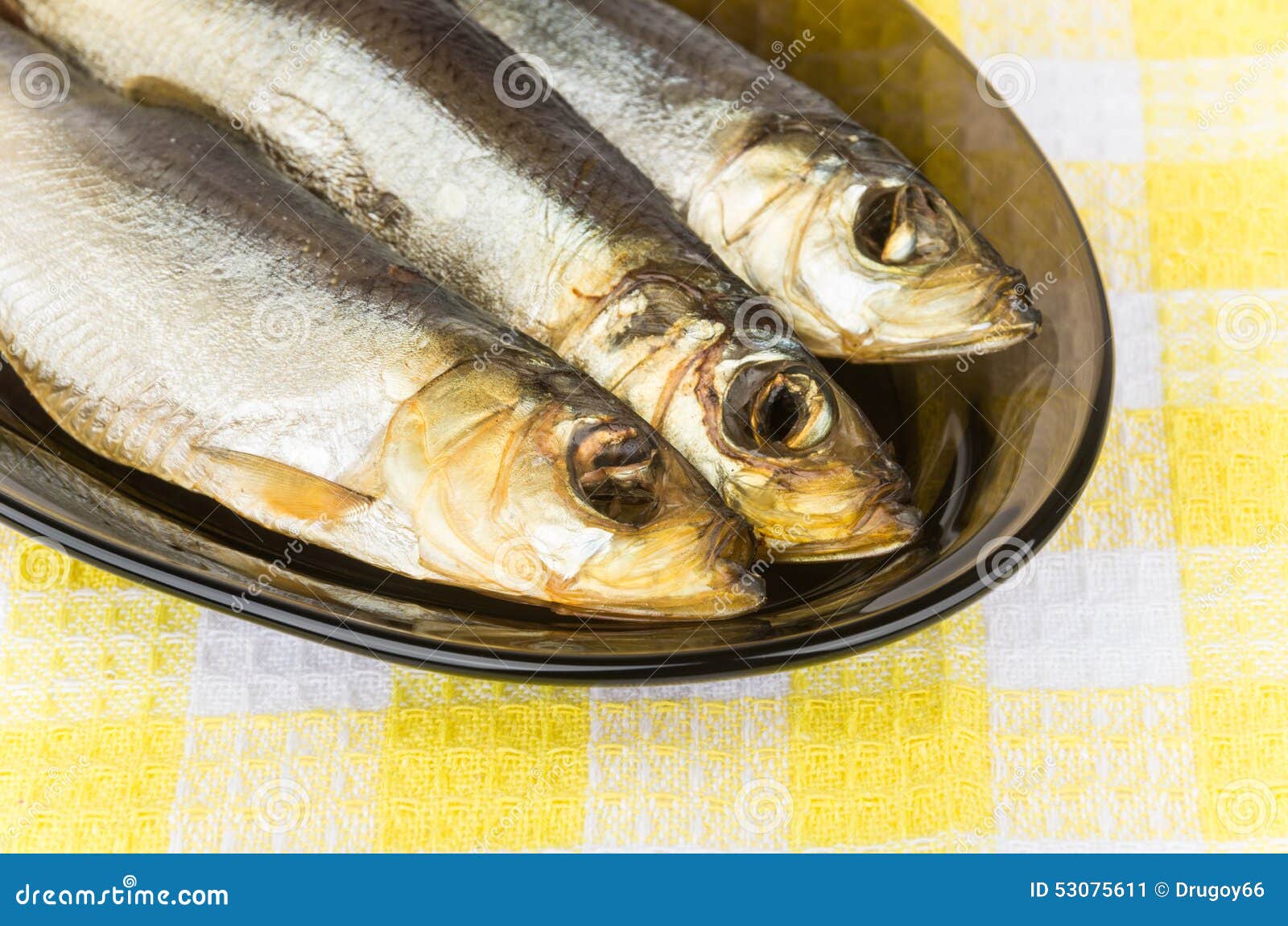 Smoked Herring Closeup in Glass Dish Stock Image Image of cold, diagonal 53075611