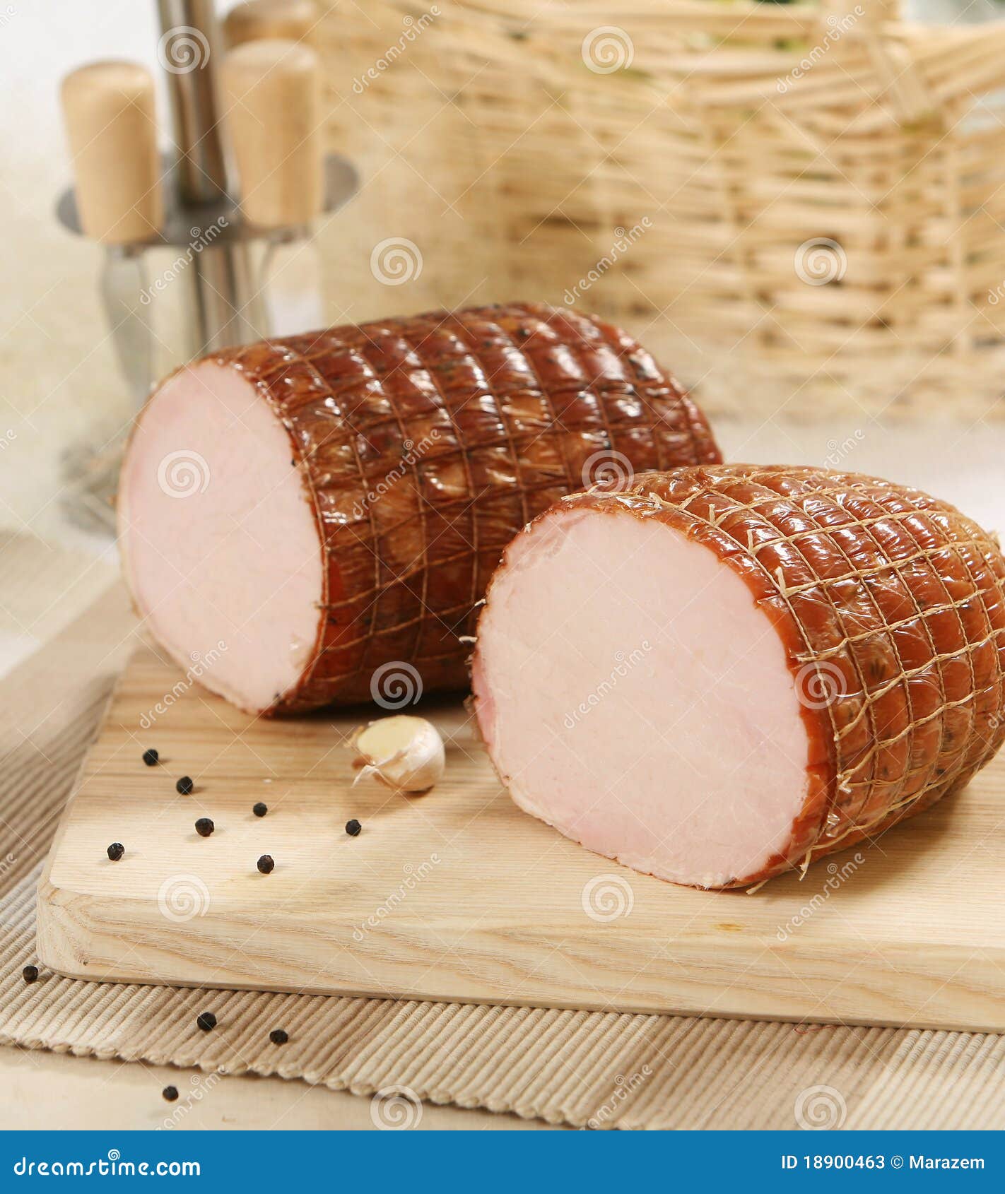 Smoked meat and spices stock image. Image of closeup 18900463