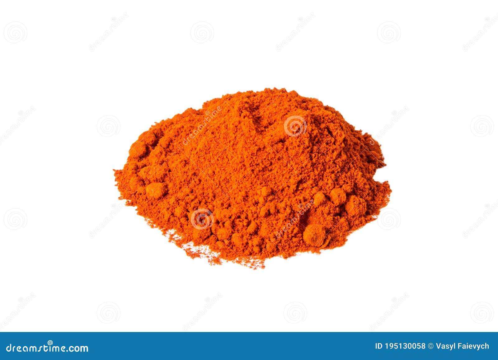smoked paprika  on a white background. front views, close-up