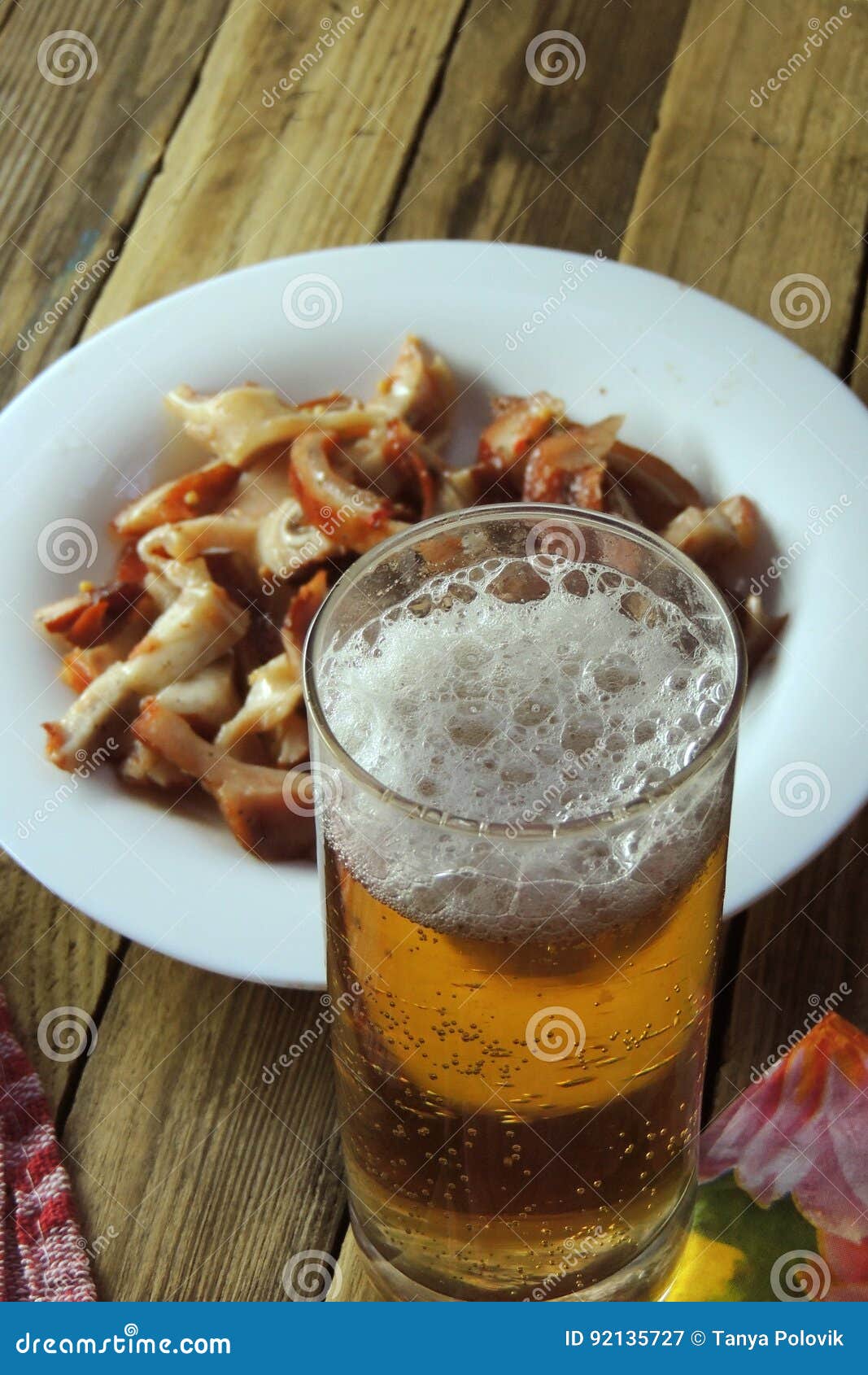 Smoked pig ears. Beer stock image. Image of cooking, crispy 92135727