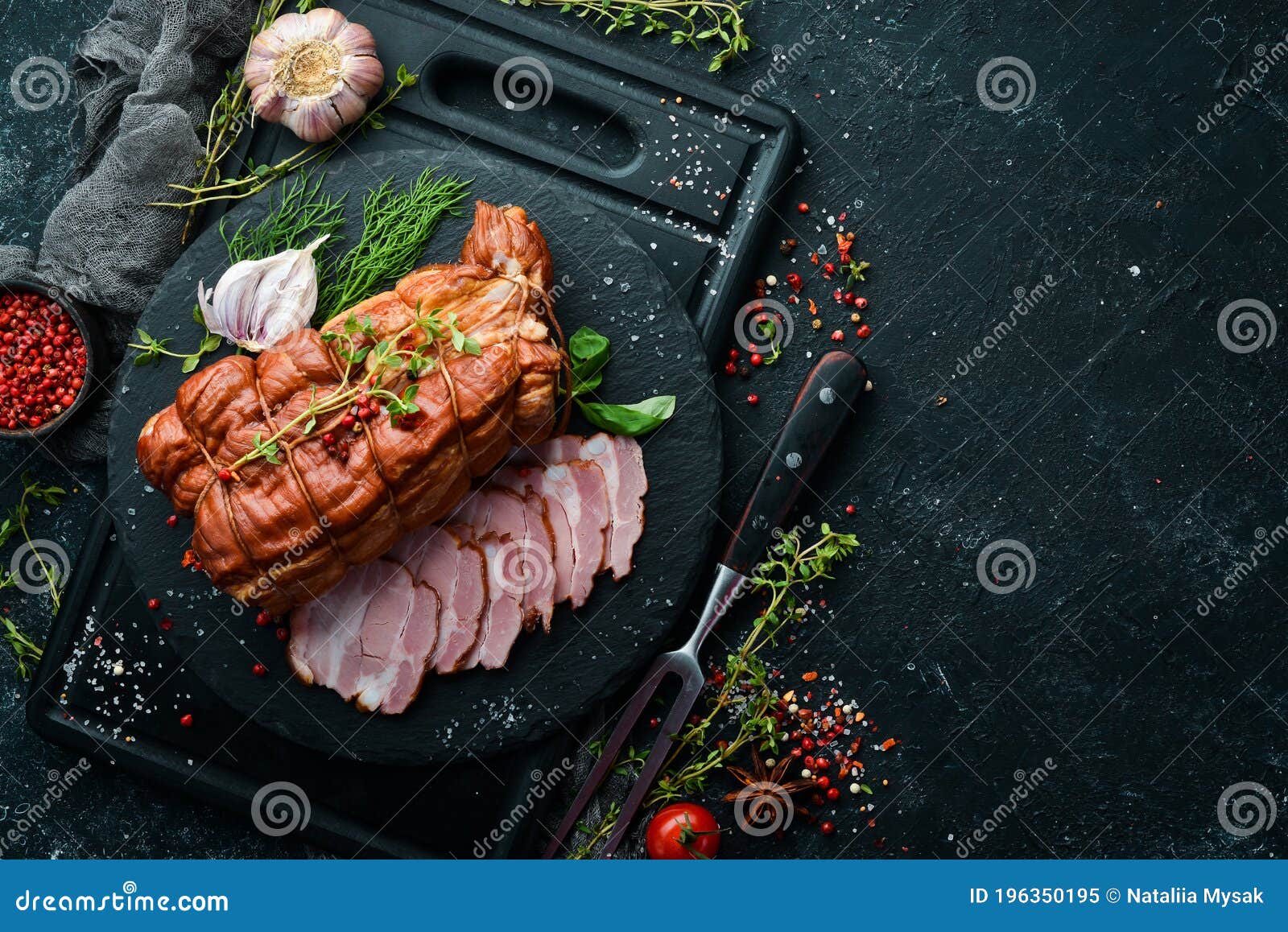 Smoked Pork Ham. Roast Meat. Top View Stock Image Image of breakfast