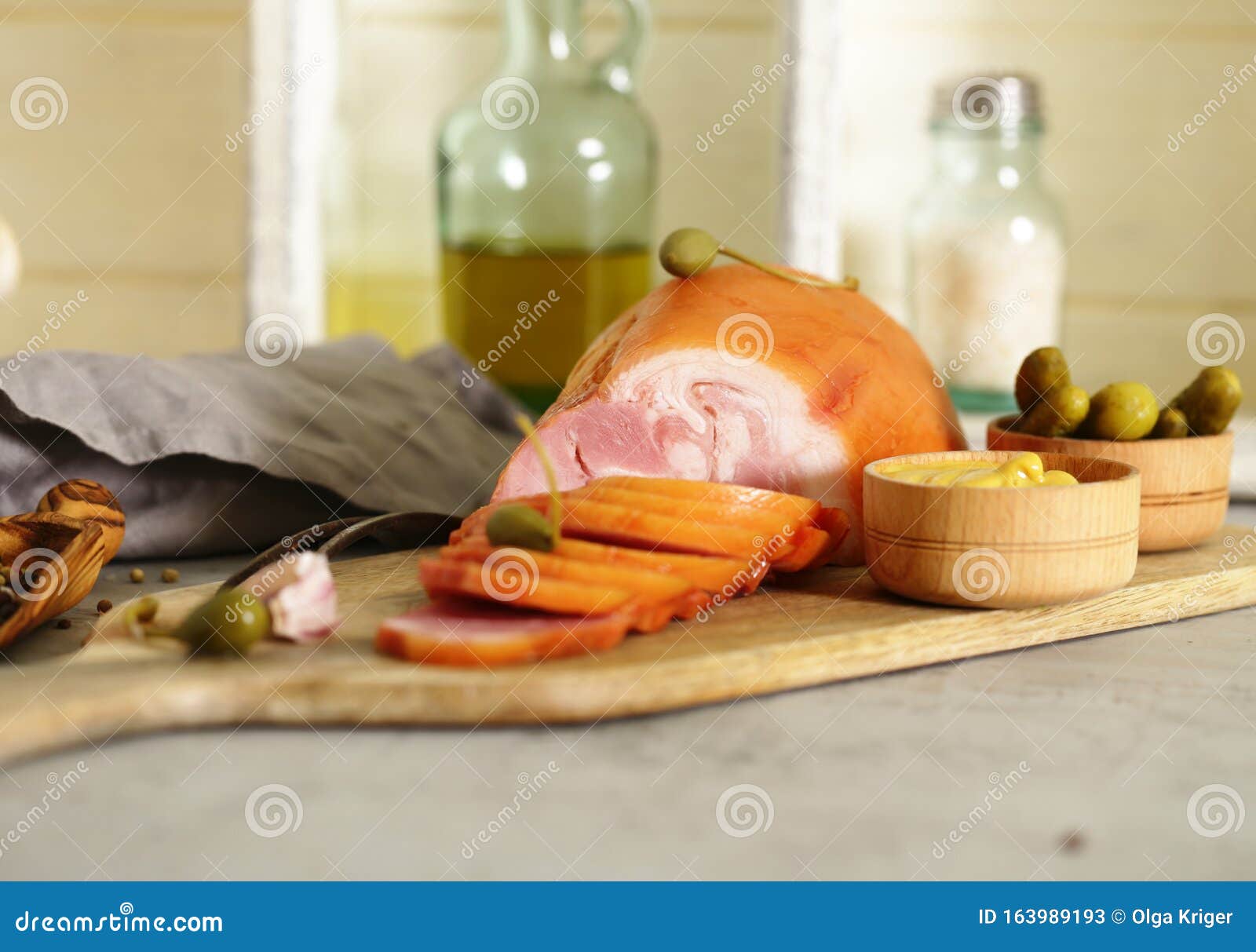 Smoked pork knuckle meat stock image. Image of tasty 163989193