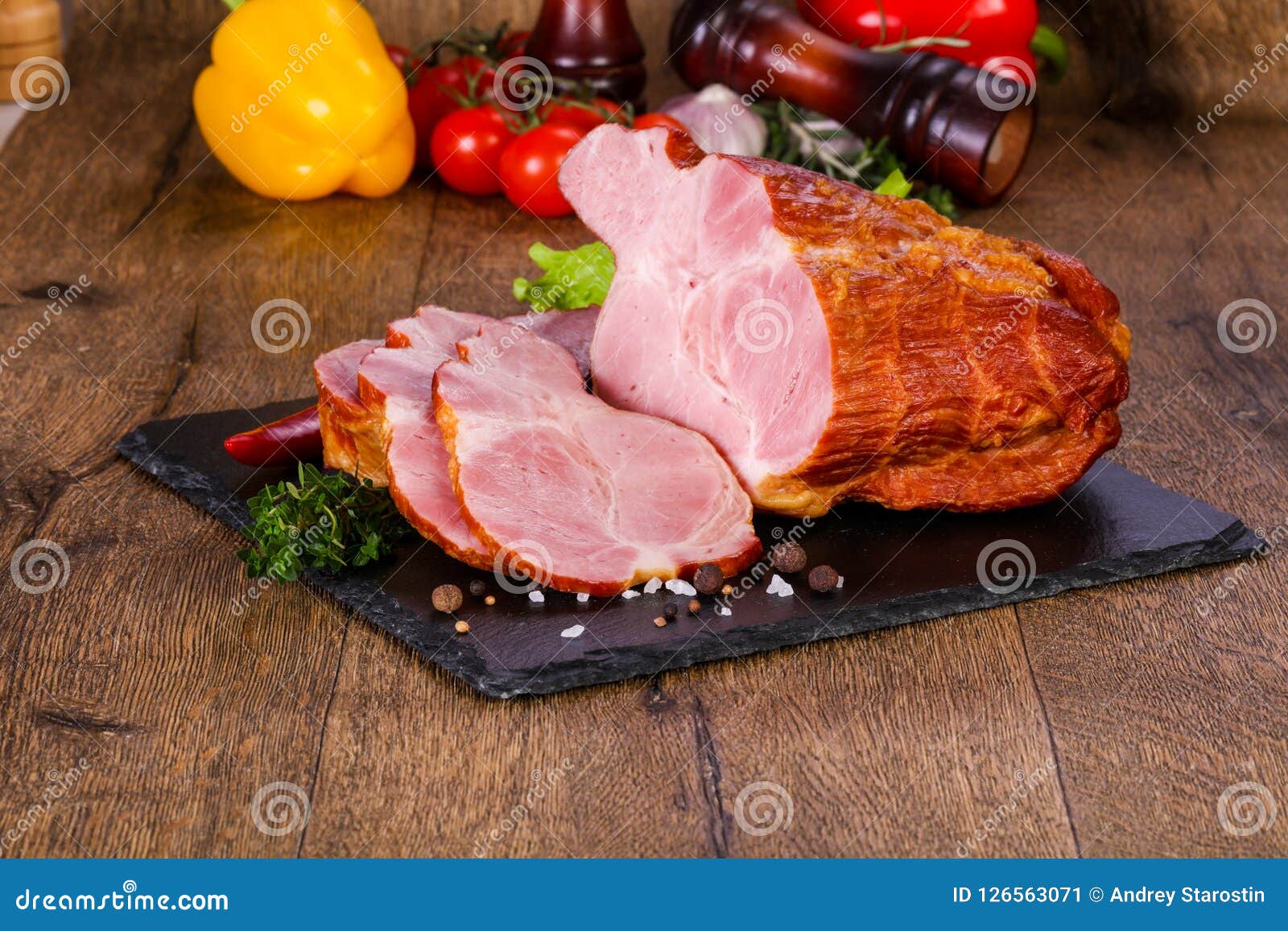 Smoked pork meat stock image. Image of cuisine, recipe - 126563071