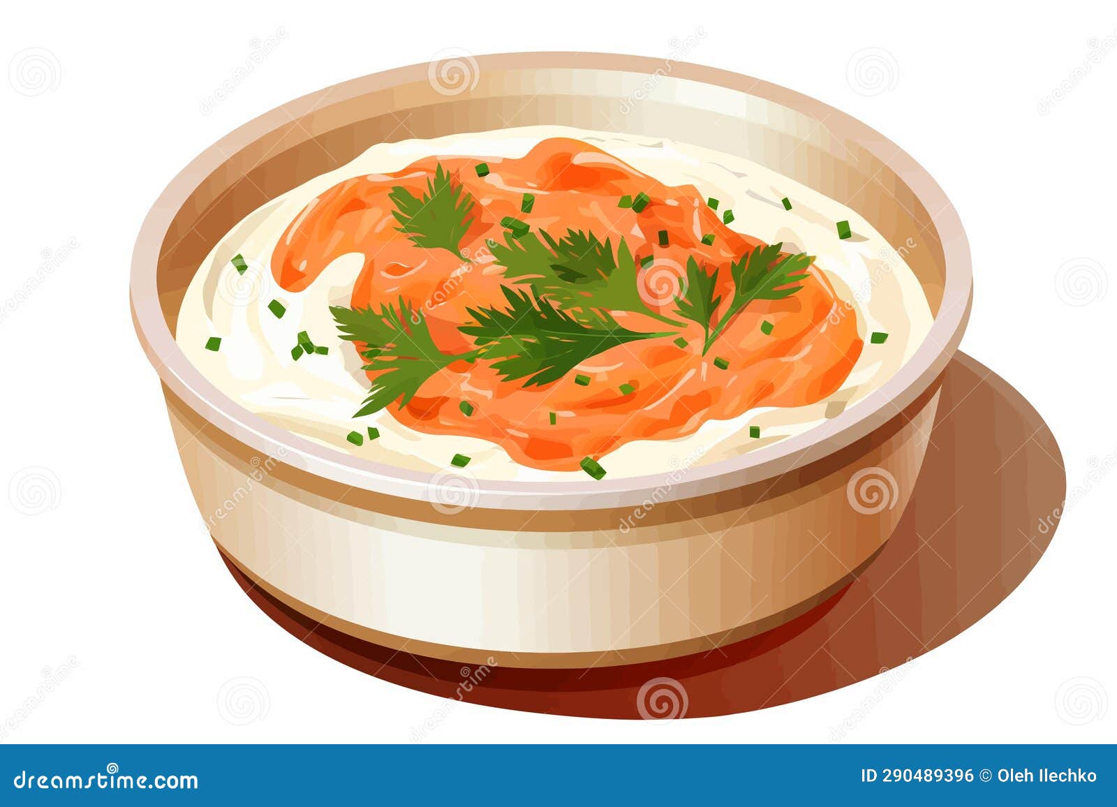 Smoked Salmon Dip Vector Flat Minimalistic Isolated Illustration Stock