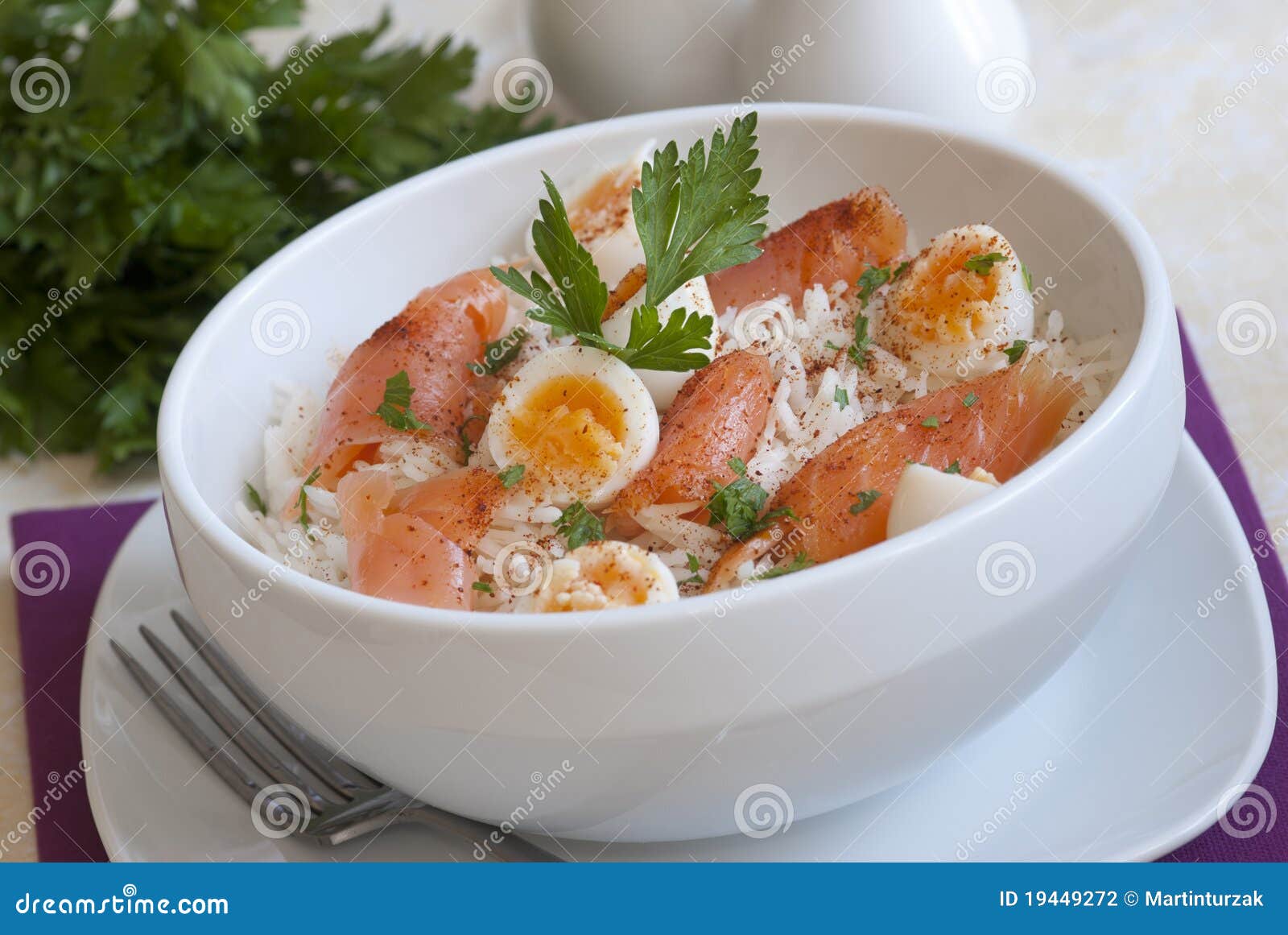 Smoked salmon kedgeree stock photo. Image of dining, fish 19449272