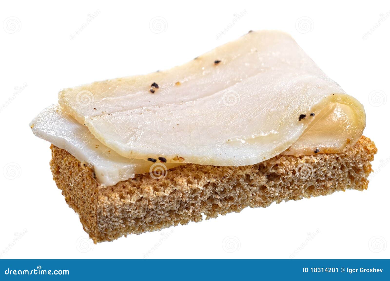 Smoked Salted Lard with Garlic and Rye Bread Stock Image Image of
