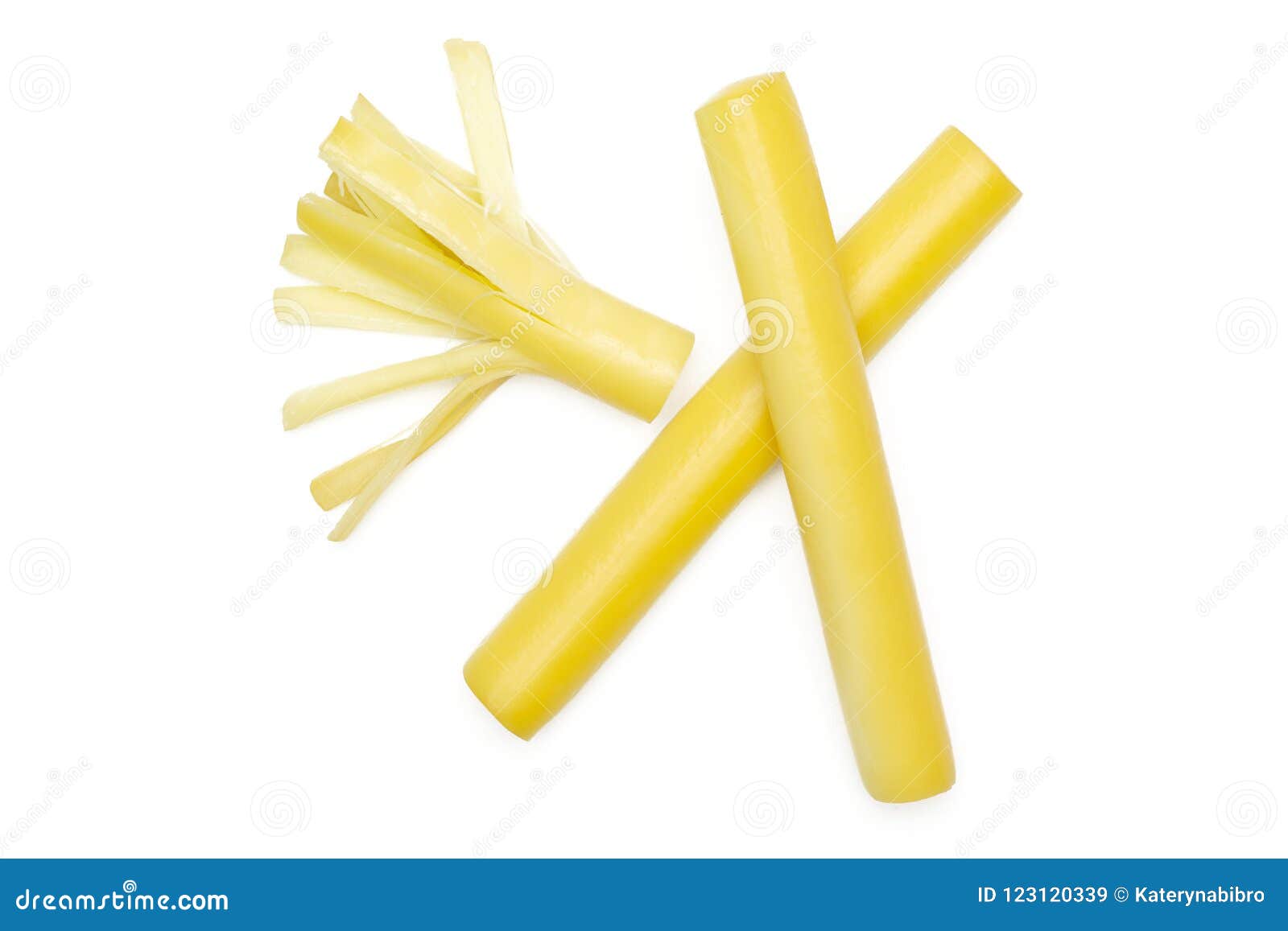 Smoked Slovak String Cheese Stick Isolated on White Stock Image Image