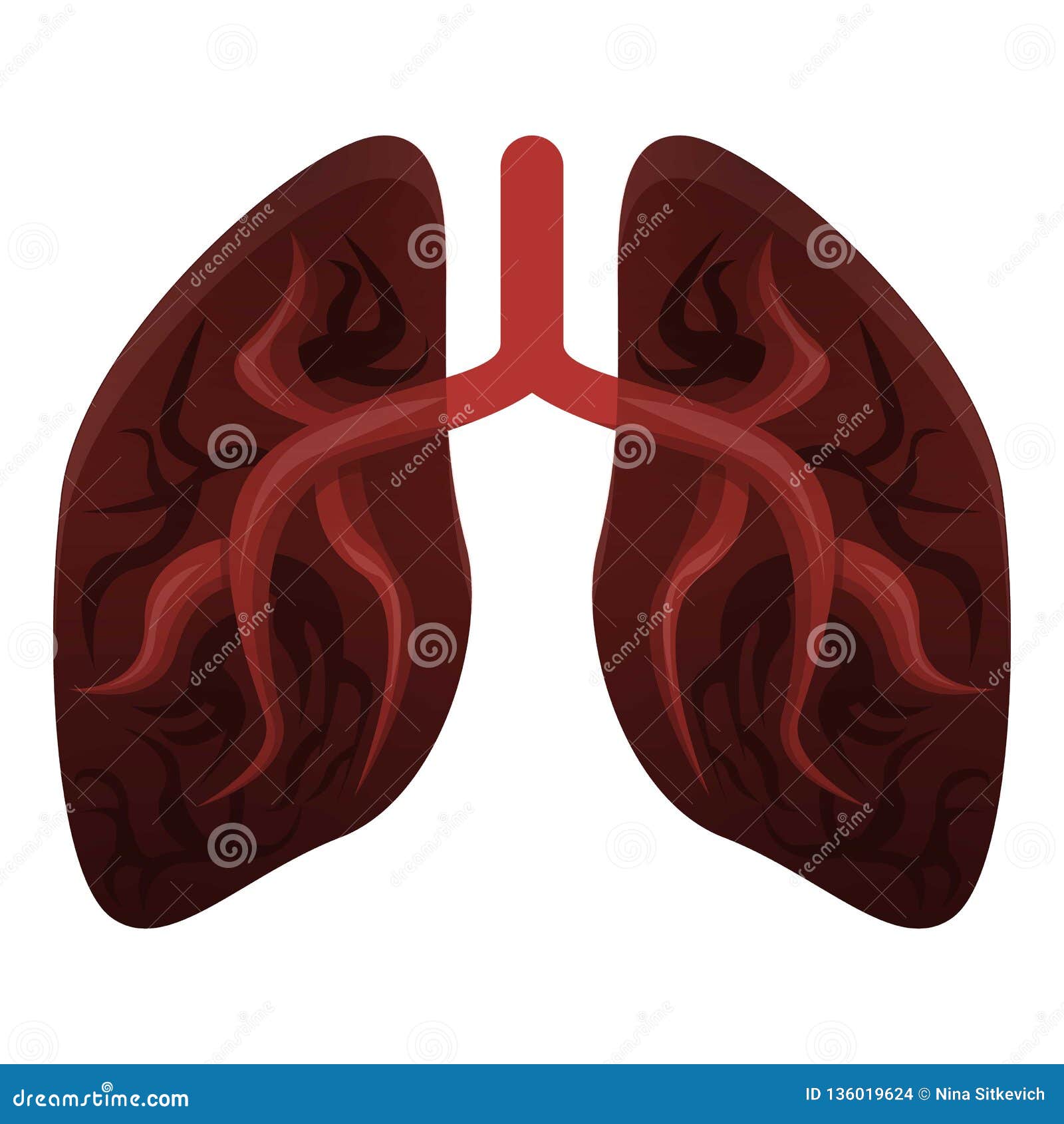 Smoker Lungs Icon, Cartoon Style Stock Vector - Illustration of emphysema,  cigarette: 136019624