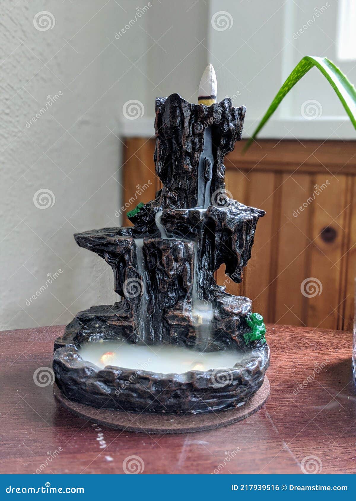 Smokey Incense Waterfall stock photo. Image of meditation 217939516