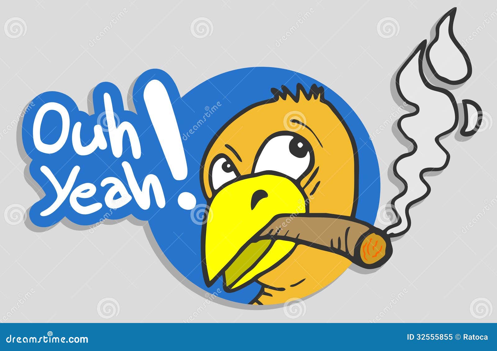 Smoking bird stock vector. Illustration of animated, straw 32555855