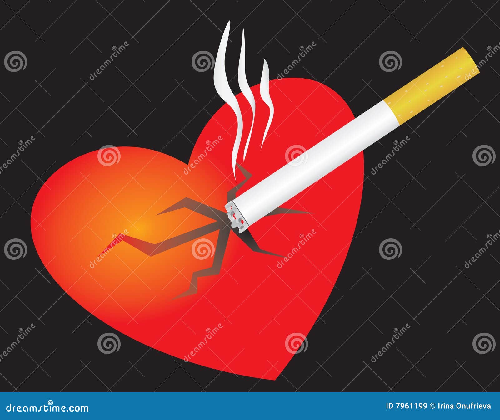 Smoking Cigarettes Break Your Heart Stock Vector - Illustration of healthy,  break: 7961199