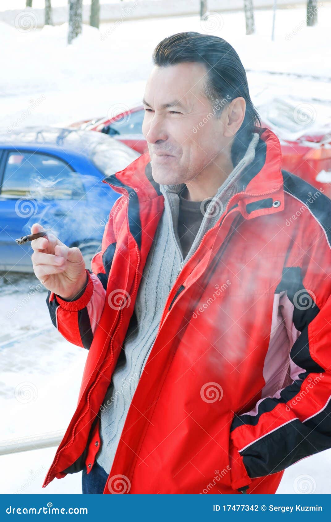 Smoking Delivers the Smoker a Pleasure. Stock Photo Image of cigar