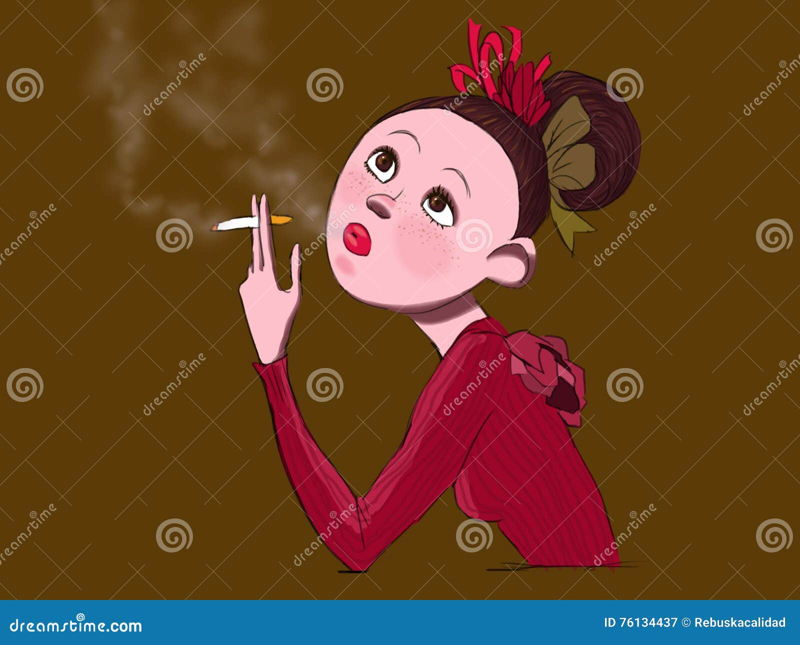 mujer fumando