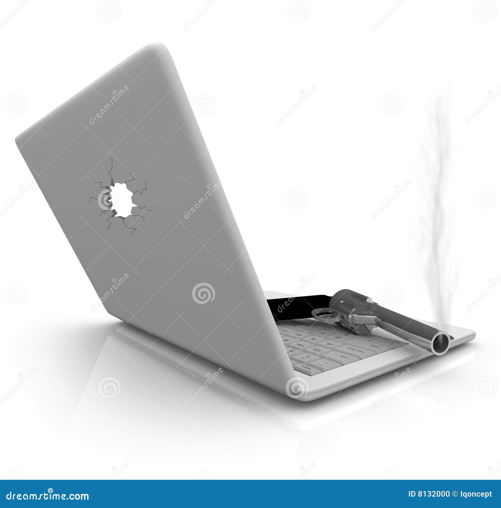 Smoking Gun and Laptop stock illustration. Illustration of illegal