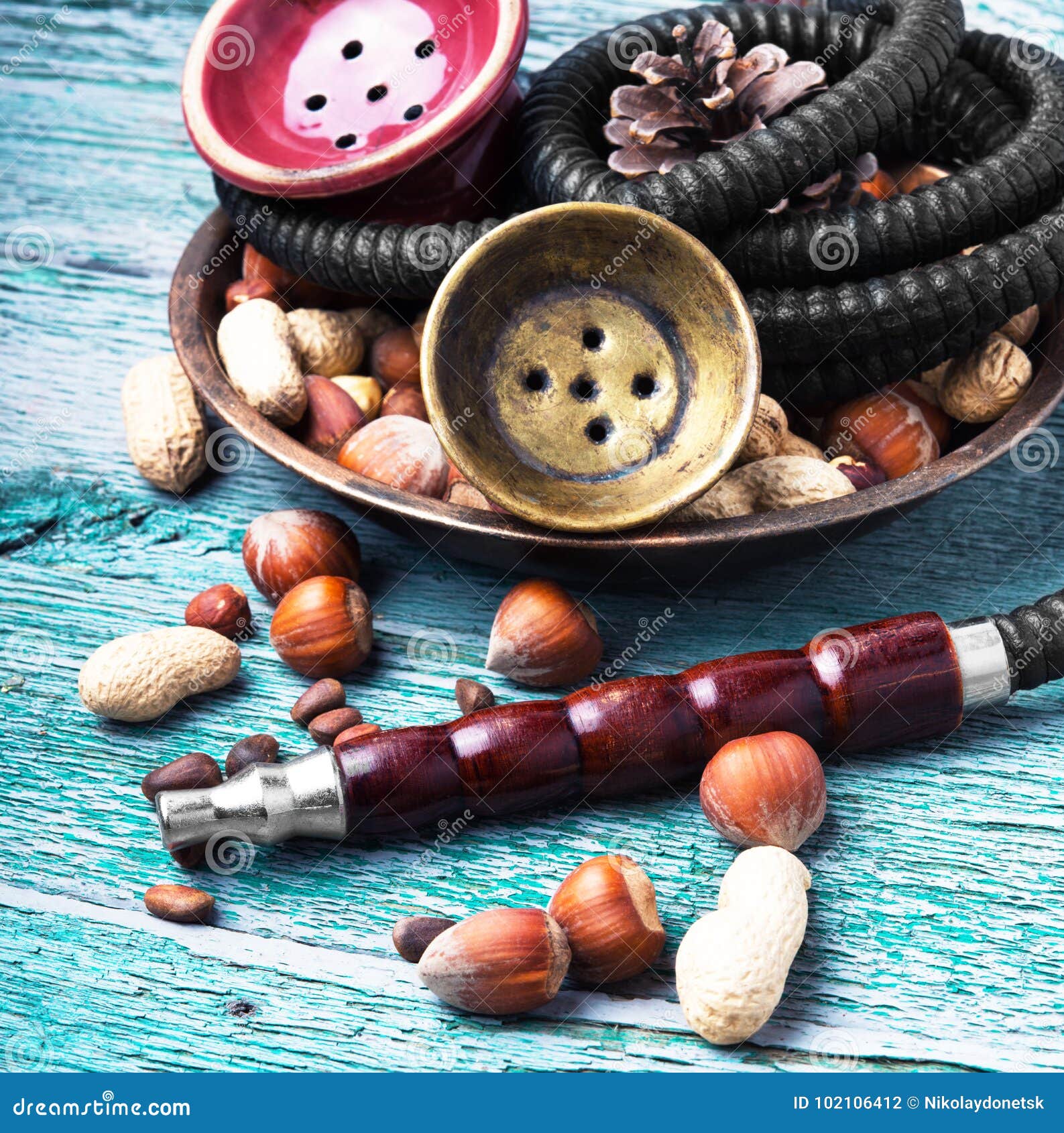 Hookah with nut taste stock photo. Image of flavor, shisha 102106412