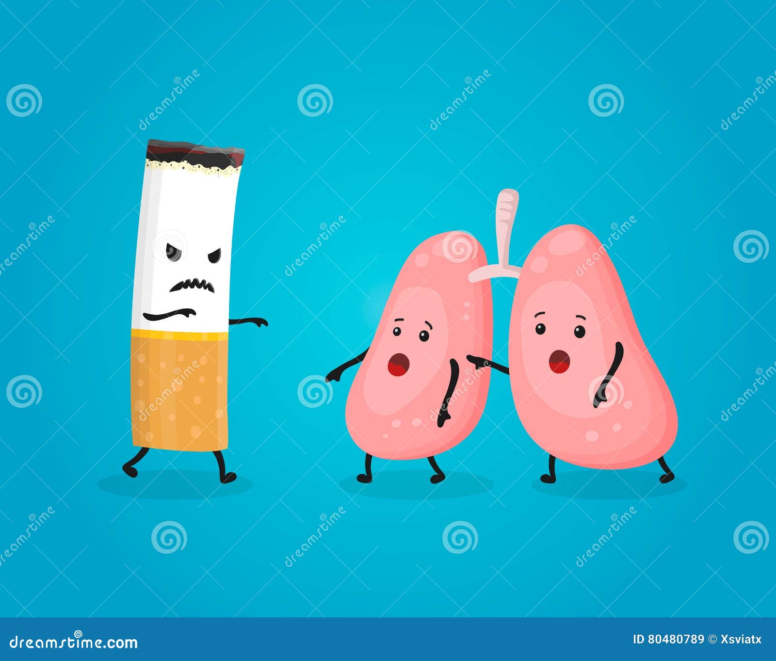 Smoking Kill Lungs. Stop Smoking Comcept. Cigarette Kills Stock Vector