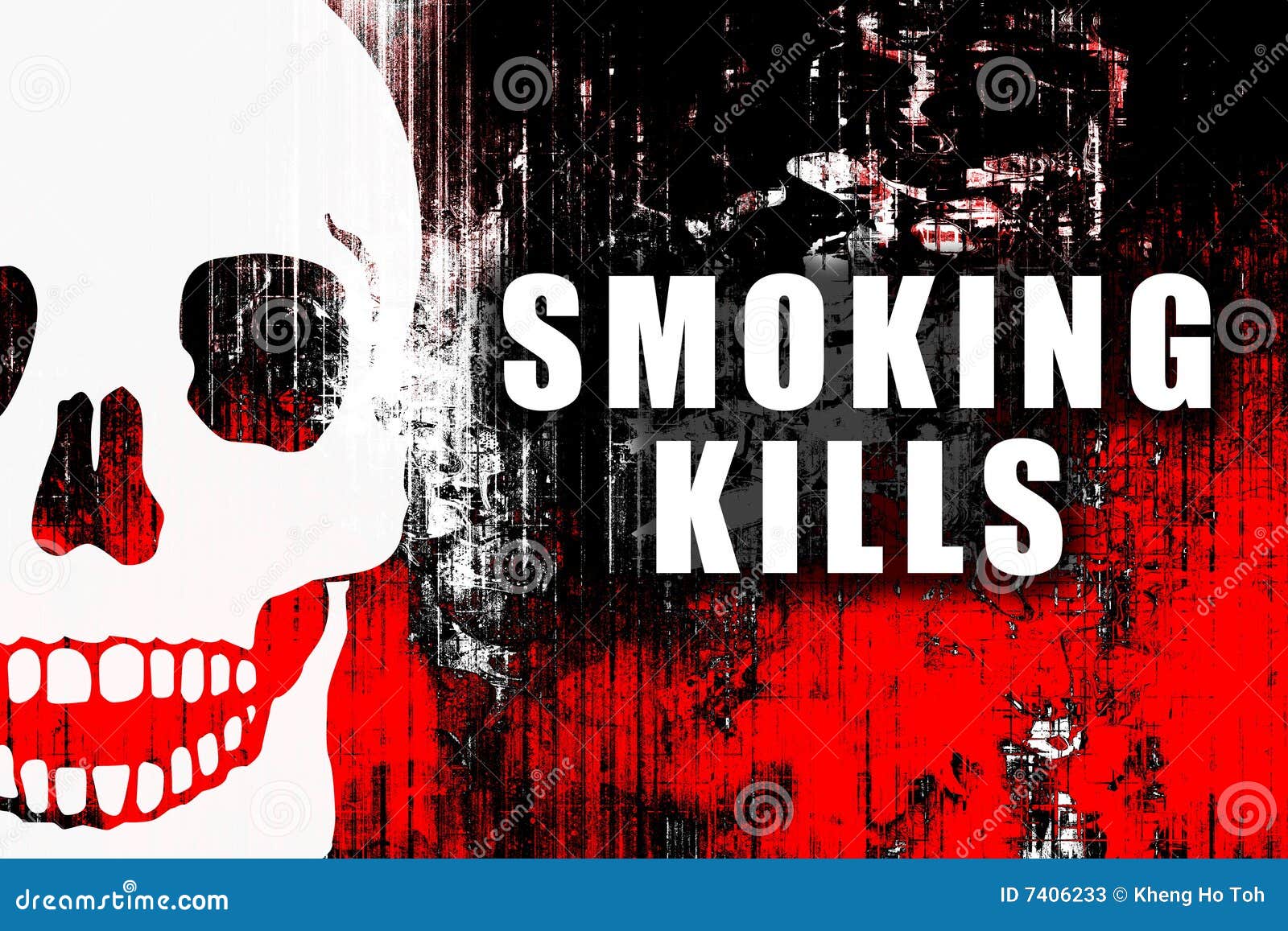 Smoking Kill Concept. Flat Design Element. Stock Illustration