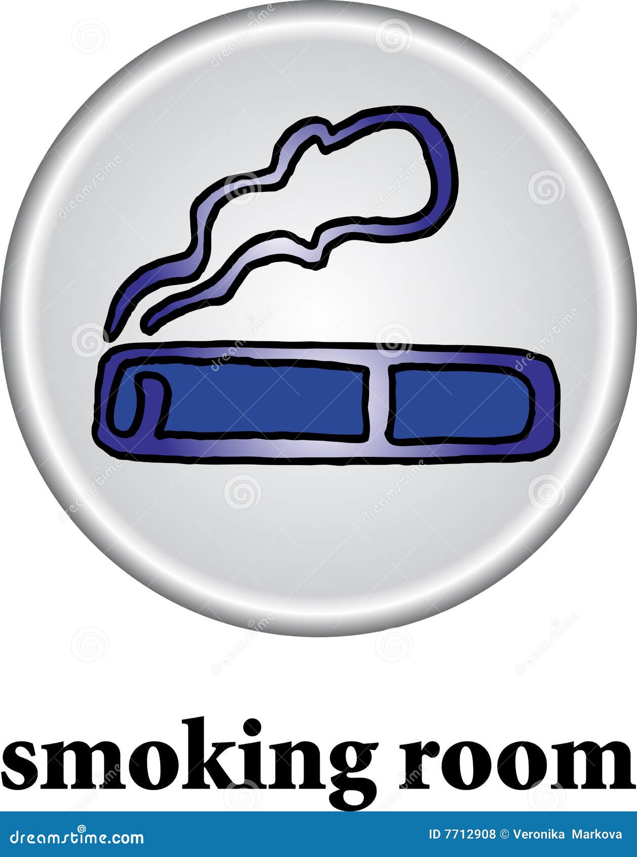 Smoking room sign stock vector. Illustration of word, text 7712908