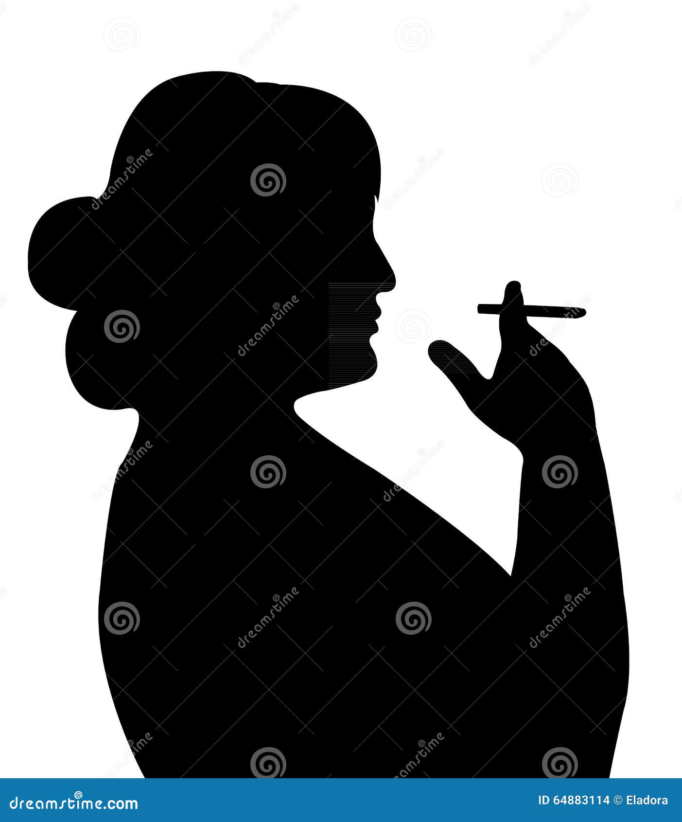 Download Smoking Woman Silhouette Vector Stock Vector - Illustration of profile, smoke: 64883114