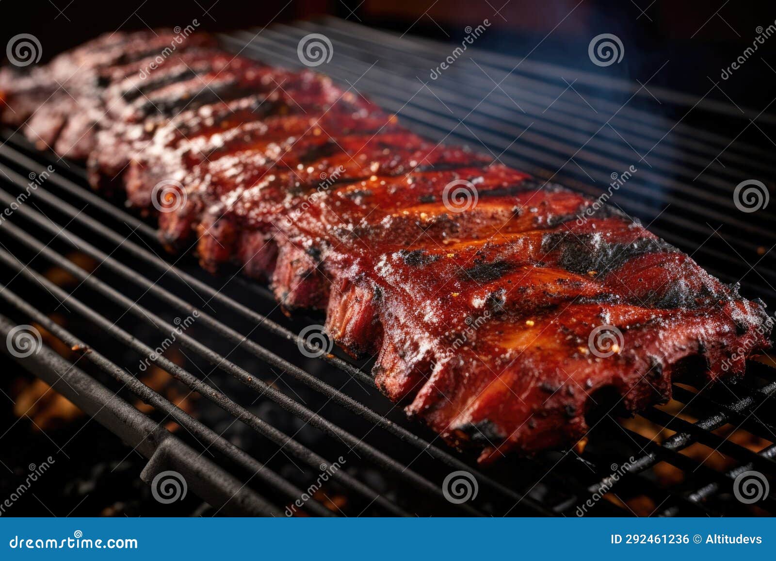 Smoky Memphis Style Ribs with Grill Marks Stock Photo Image of food